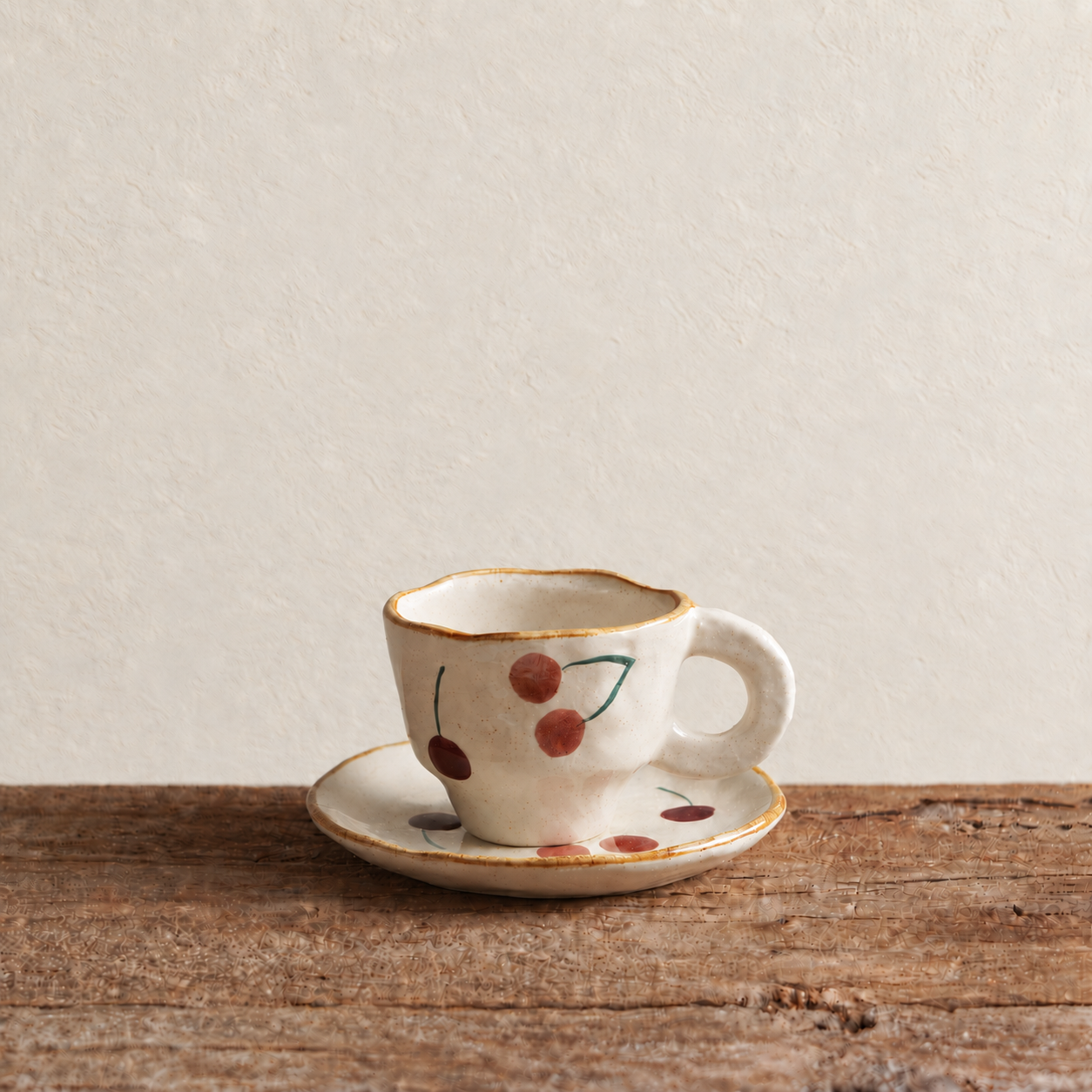 Cherry Footed Cup & Saucer