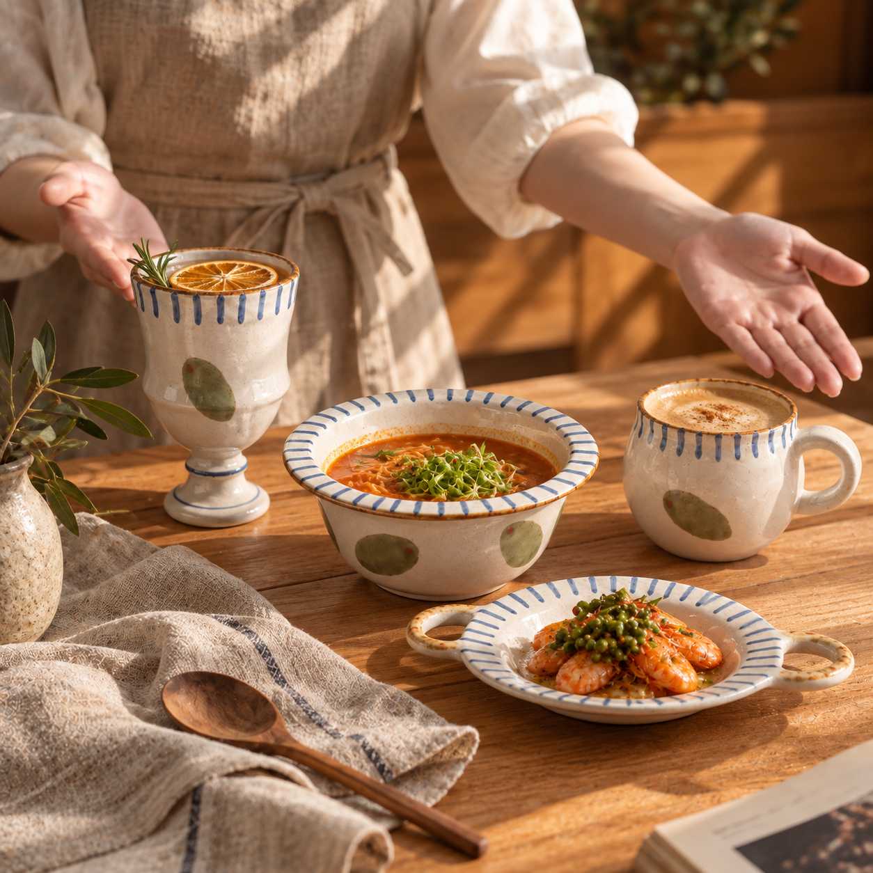 Olive Motif Table Set