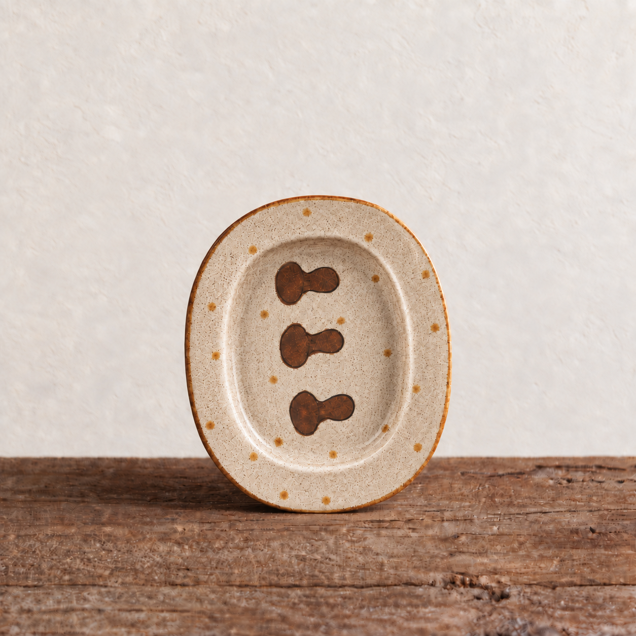 Mushroom Stoneware Oval Plate