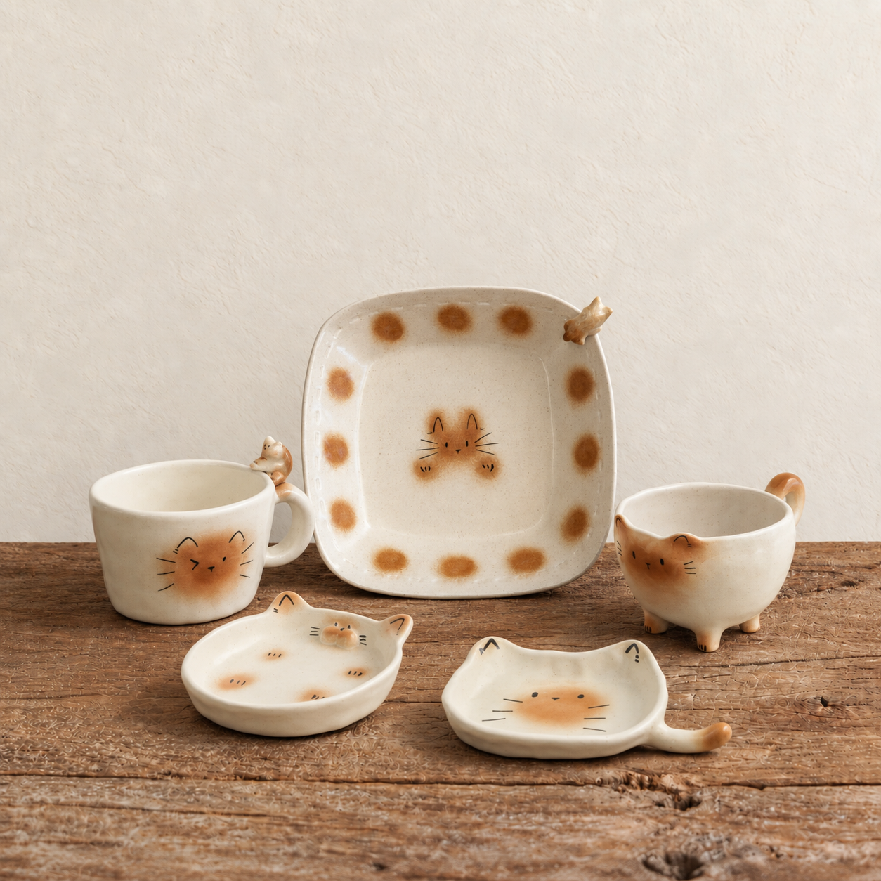 CAT NAP — 5-Piece Stoneware Set