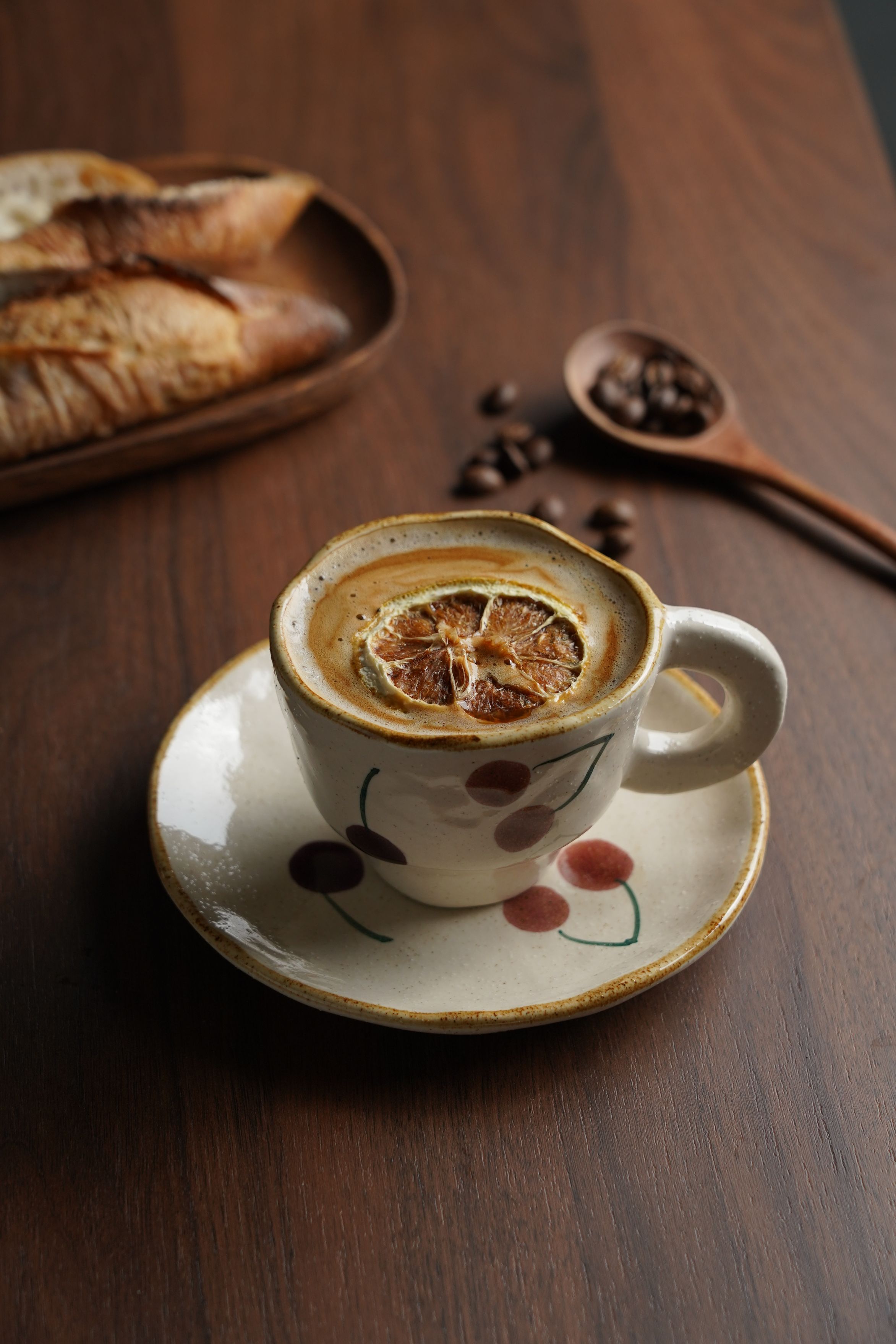 Cherry Footed Cup & Saucer Set