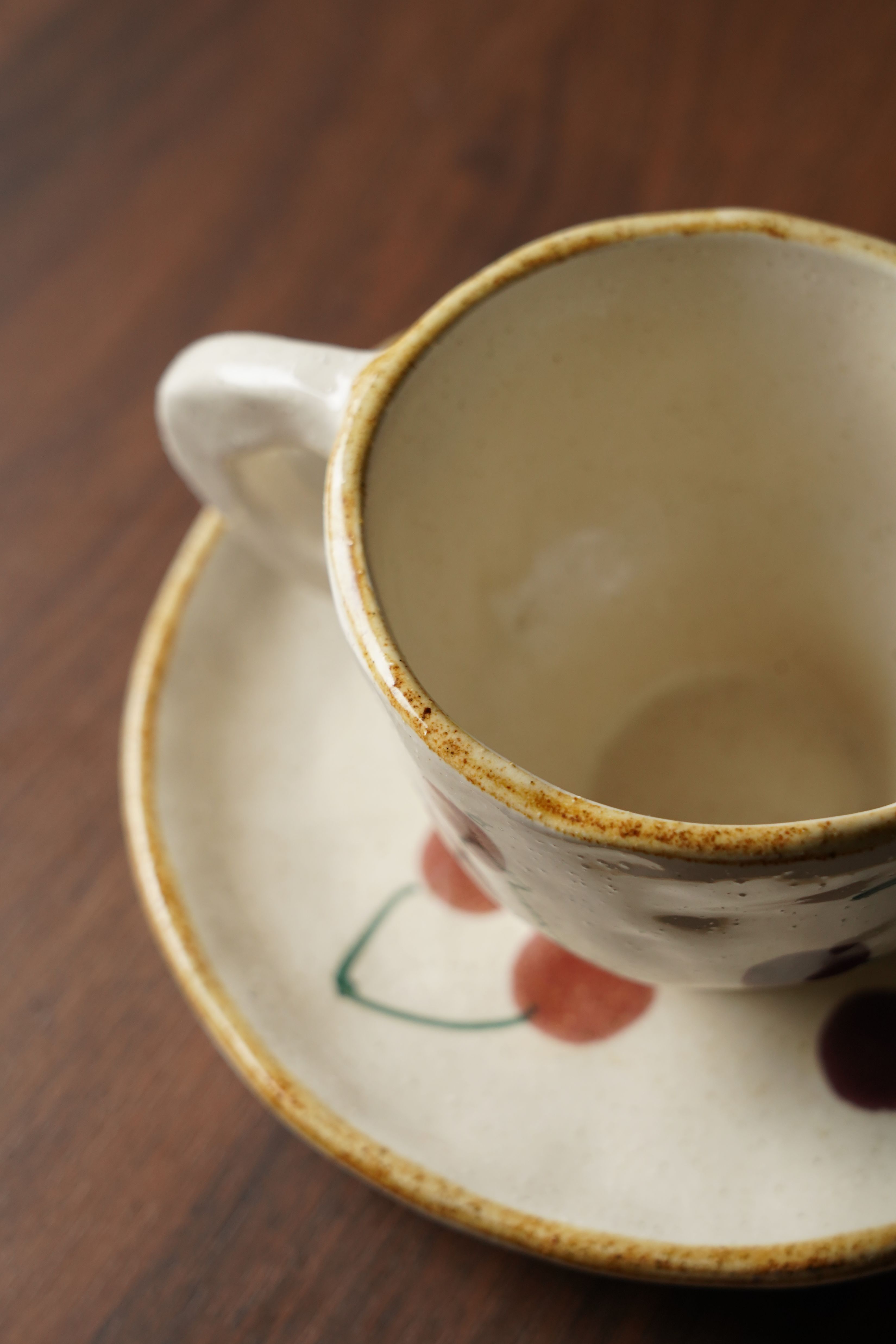 Cherry Footed Cup & Saucer Set