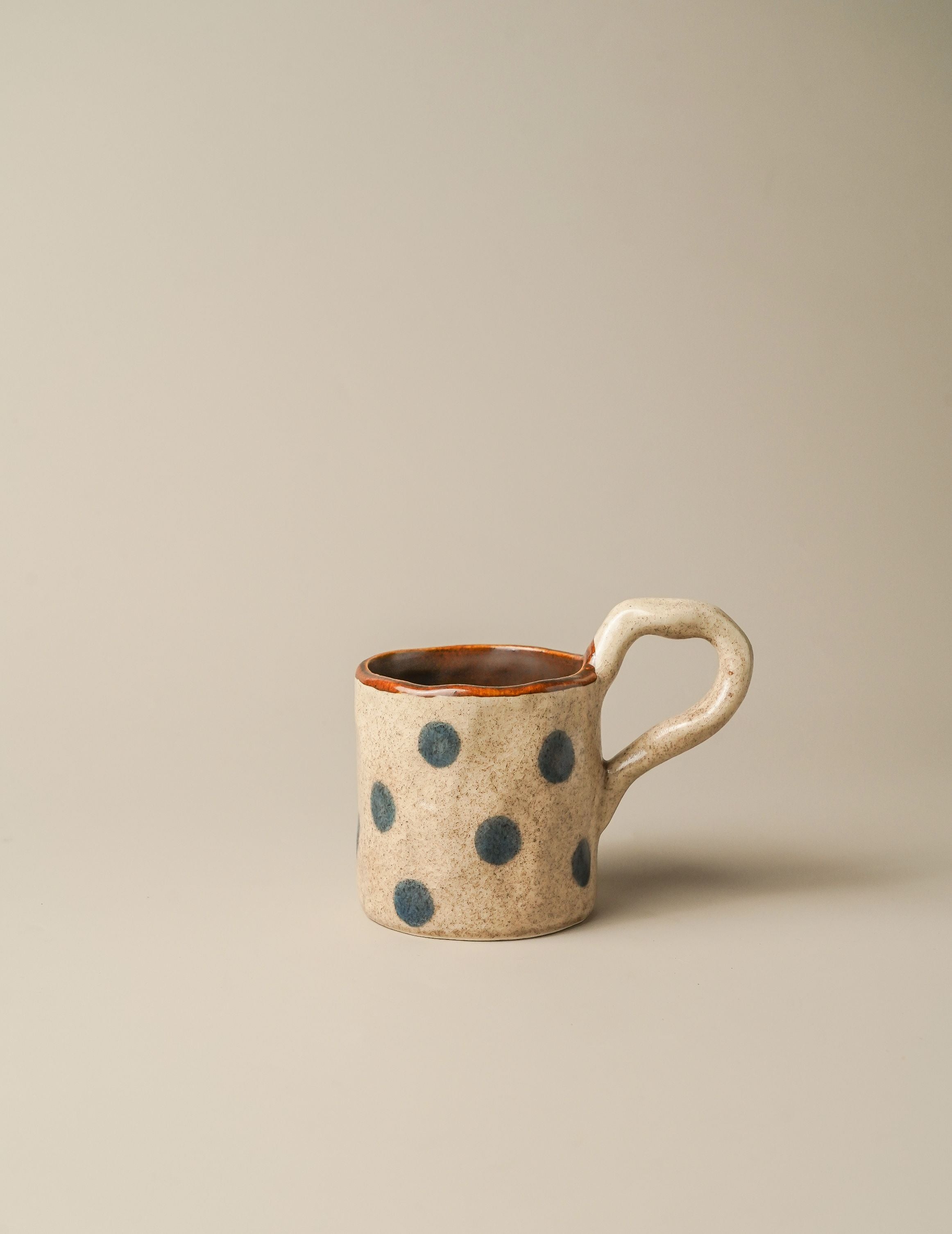 Polka Dot Rustic Ceramic Mug