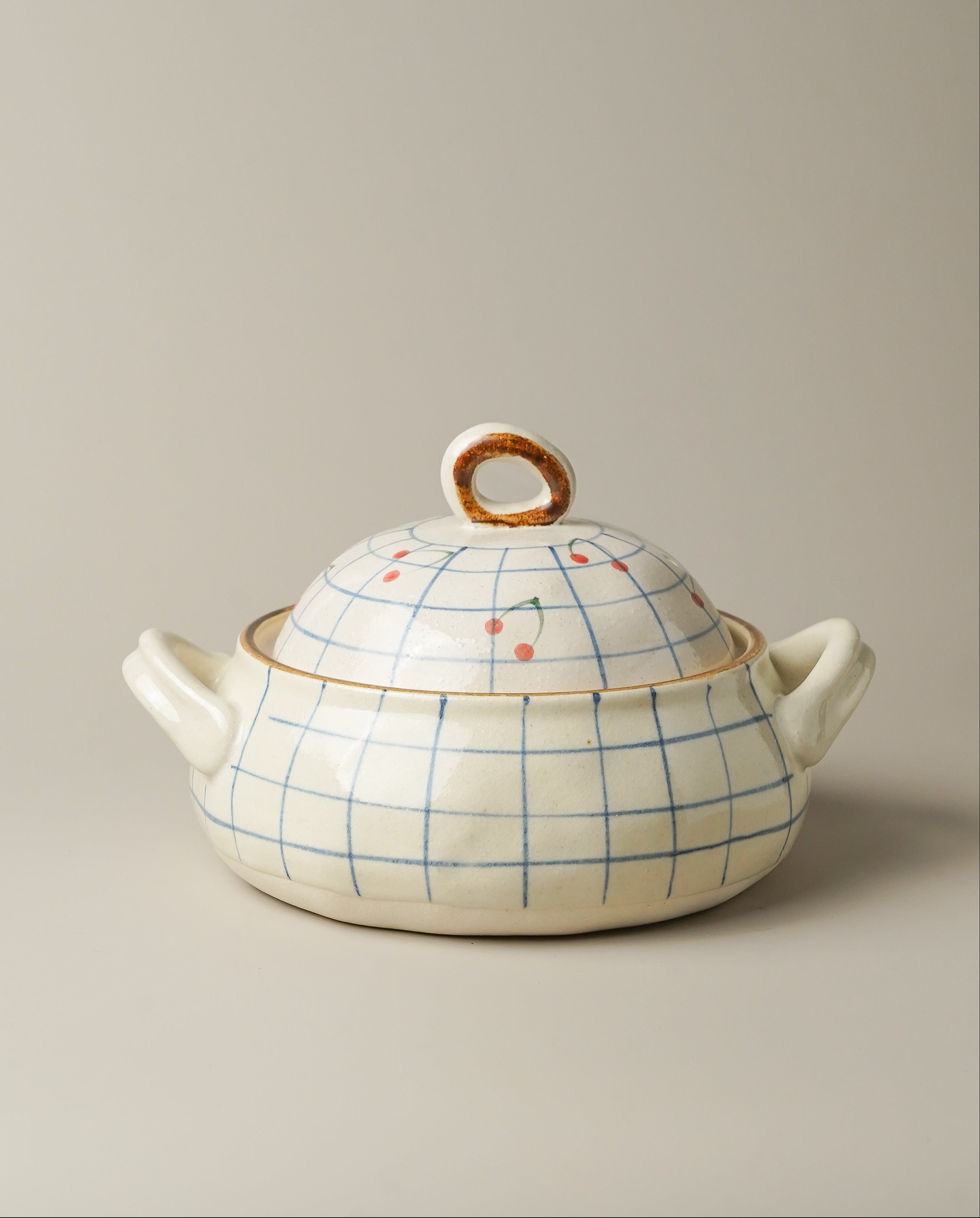 Kiln-Glazed Stoneware Covered Pot