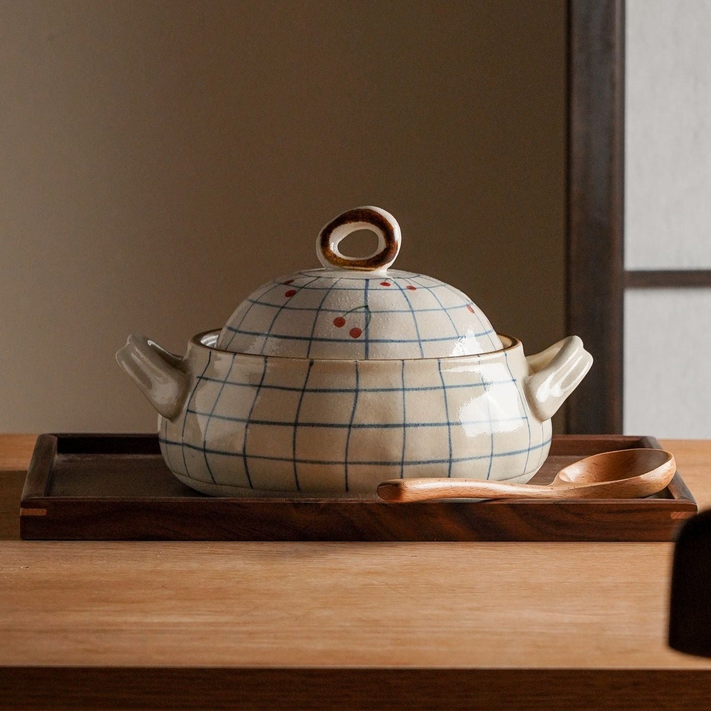 Kiln-Glazed Stoneware Covered Pot