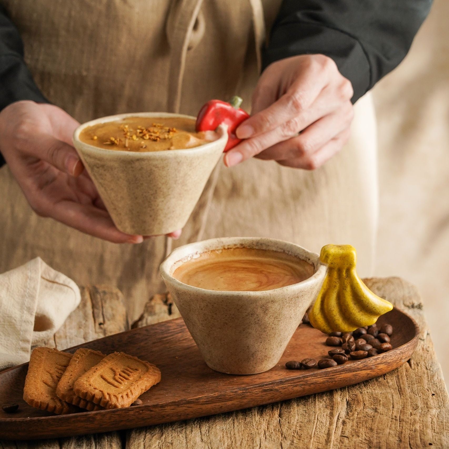 Fruit Handle Stoneware Cup Set