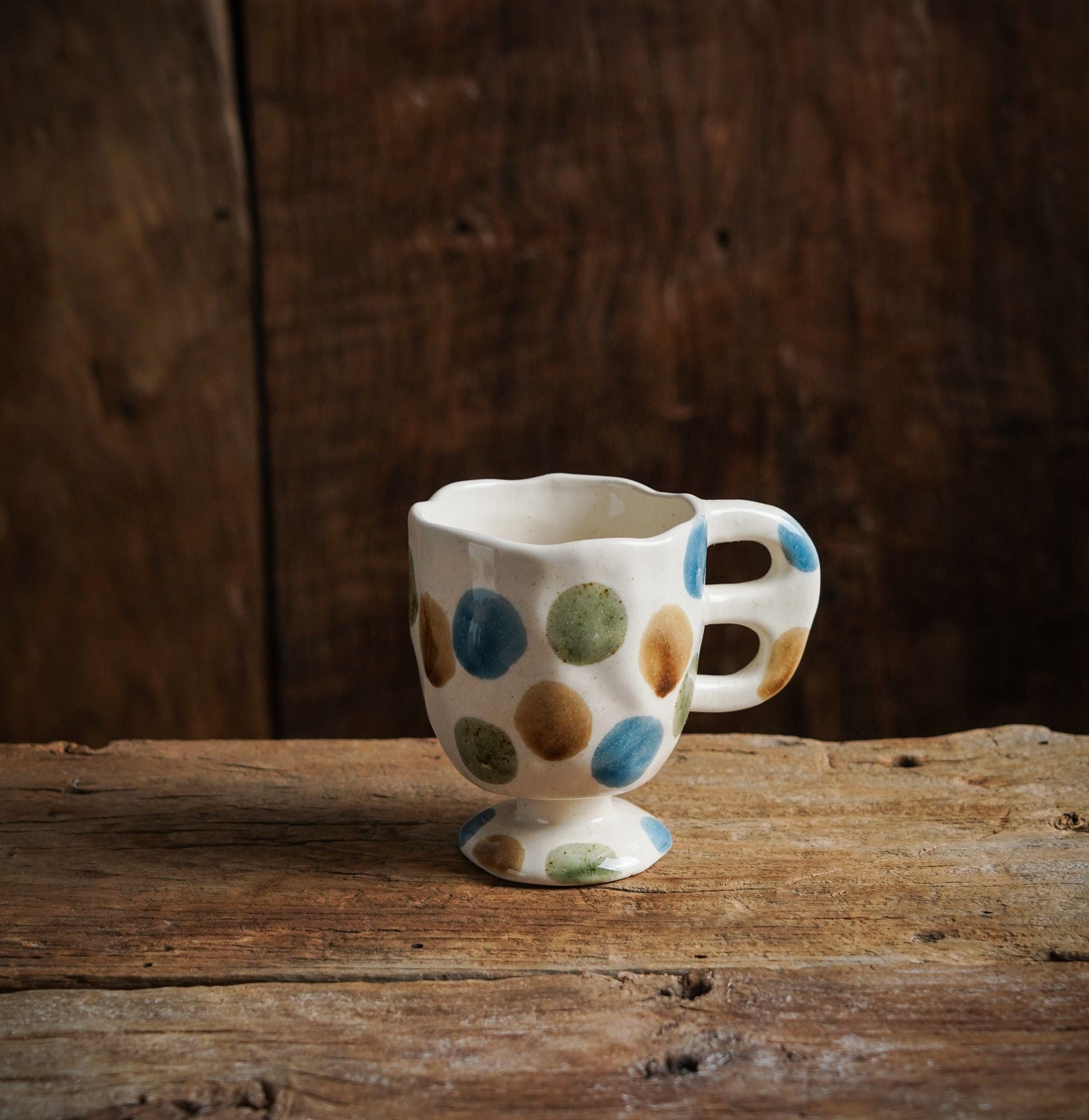 Polka Dot Pedestal Mug