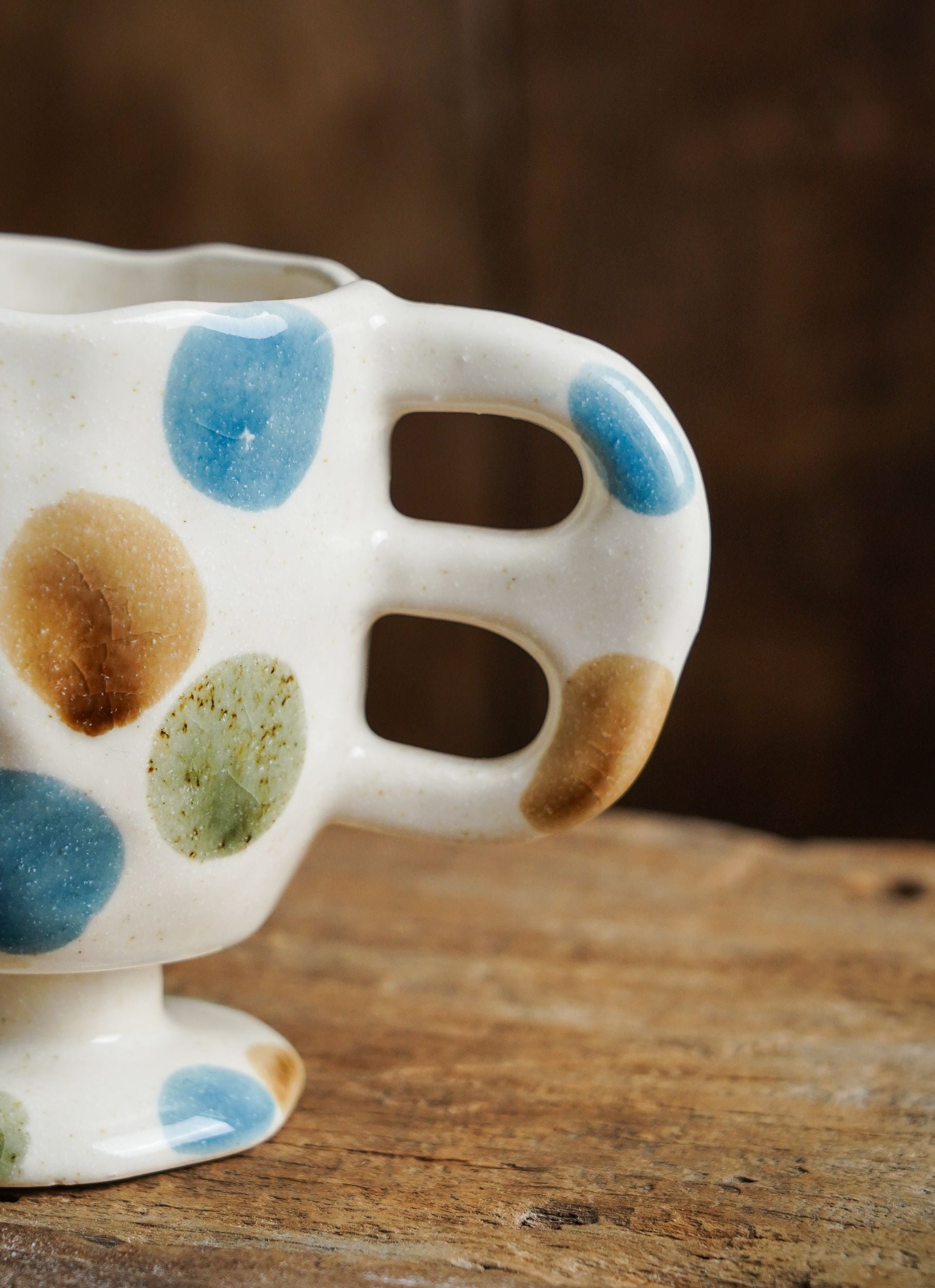 Polka Dot Pedestal Mug
