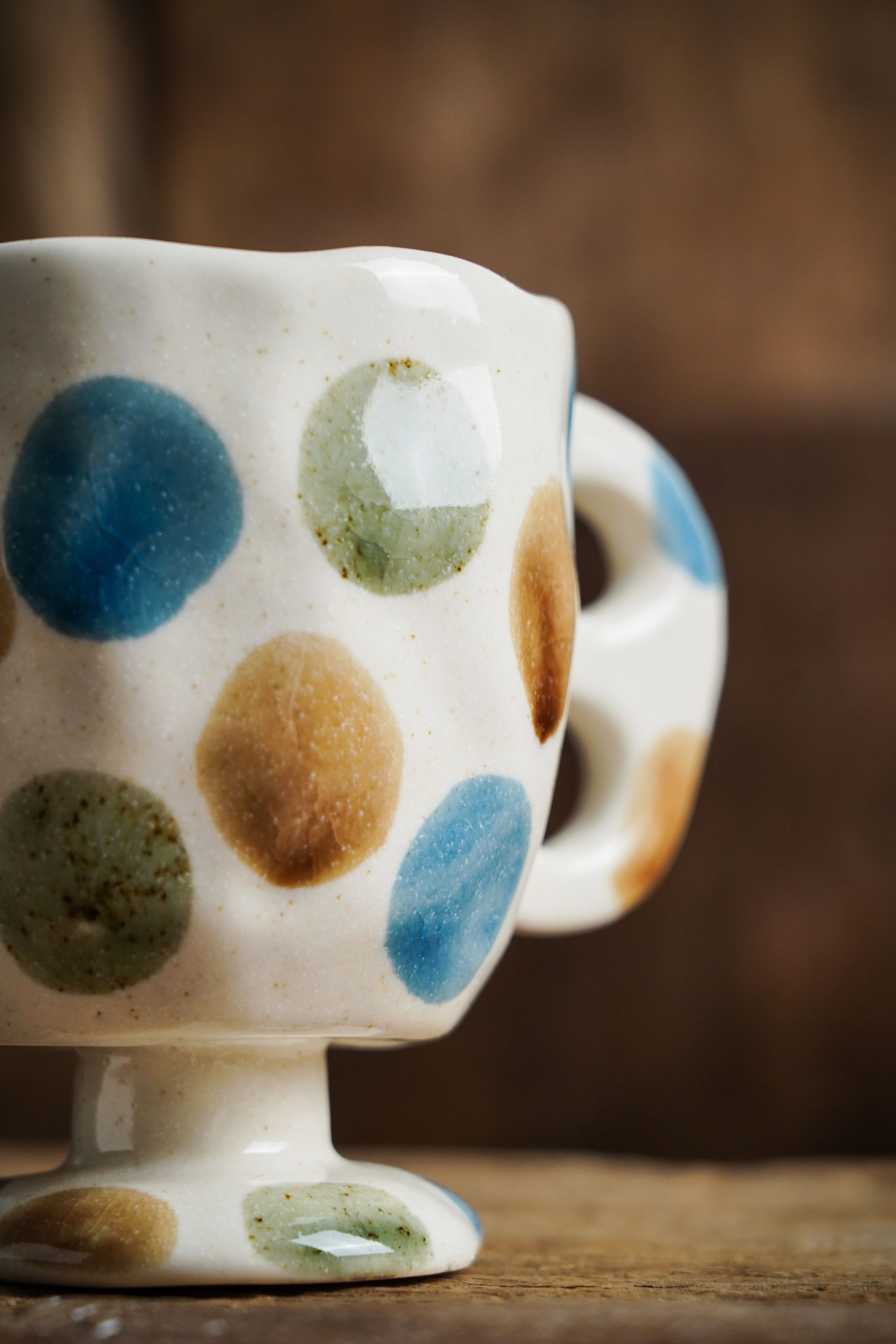 Polka Dot Pedestal Mug