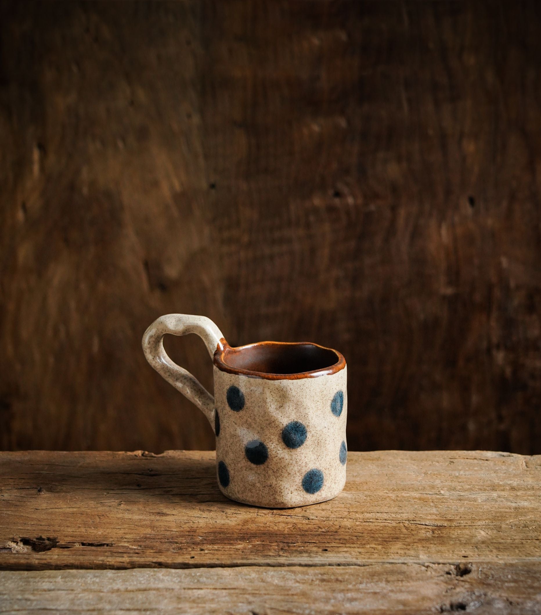 Polka Dot Rustic Ceramic Mug