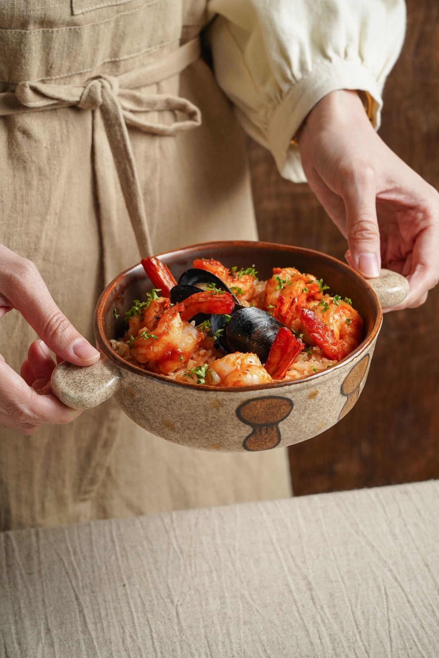 Mushroom Double Handle Bowl