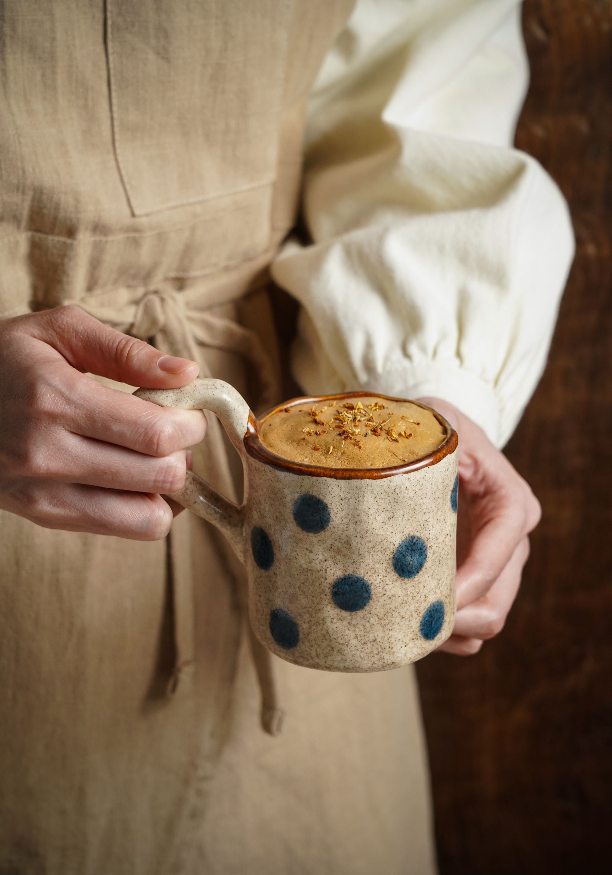 Polka Dot Stoneware Mug & Plate Set