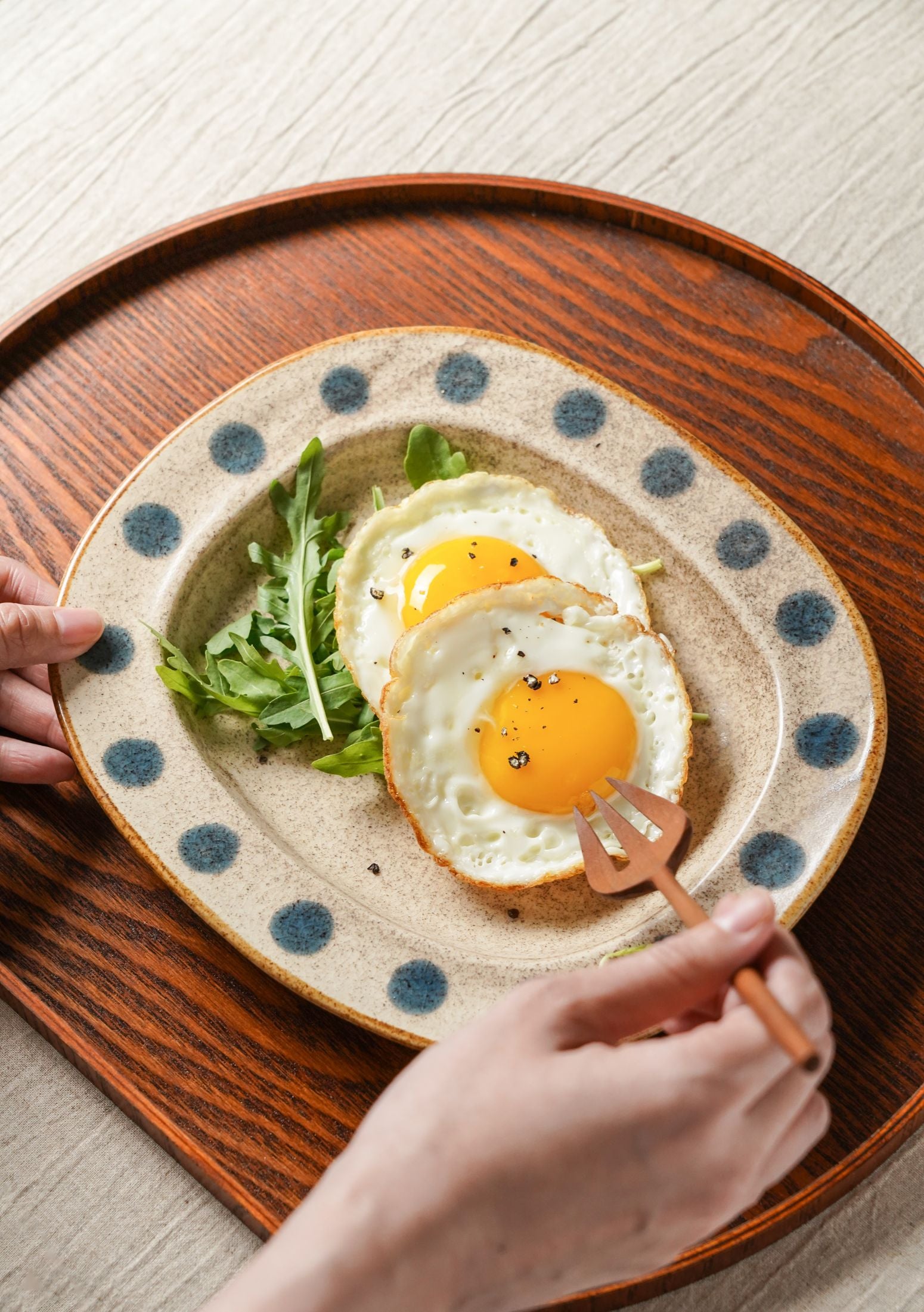 Polka Dot Rustic Stoneware Plate