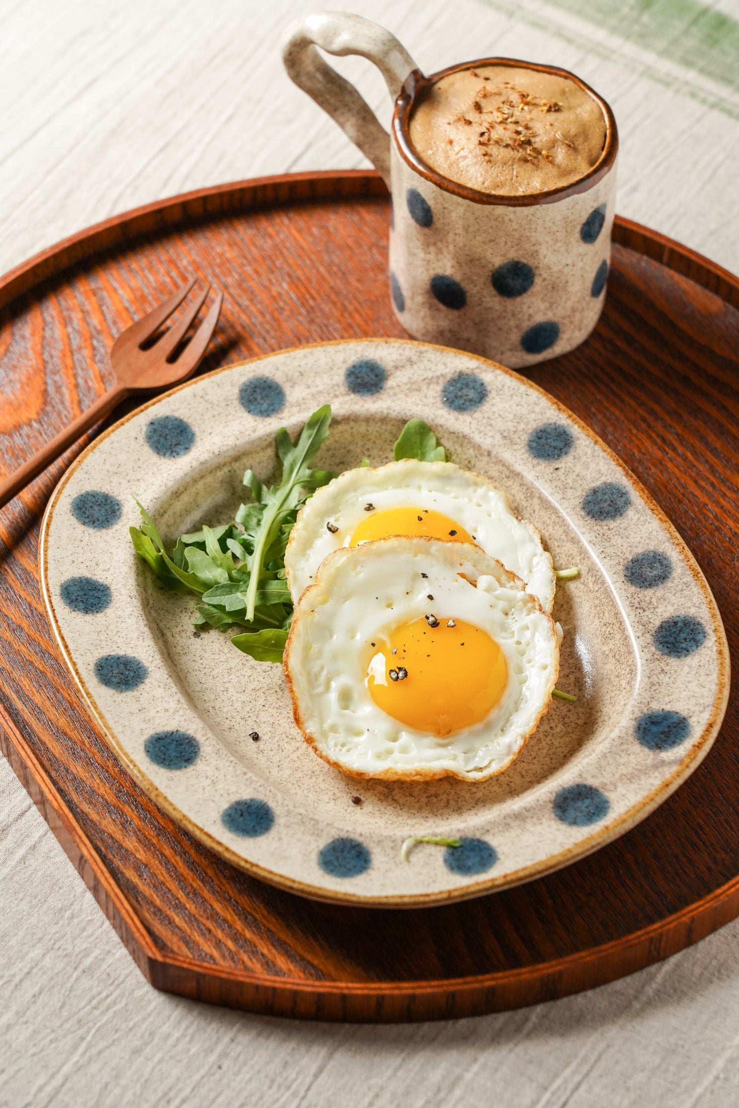 Polka Dot Stoneware Mug & Plate Set