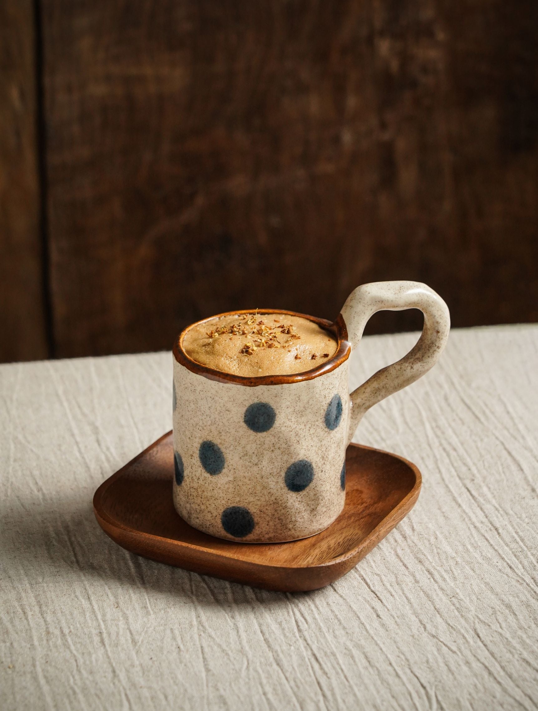 Polka Dot Stoneware Mug & Plate Set