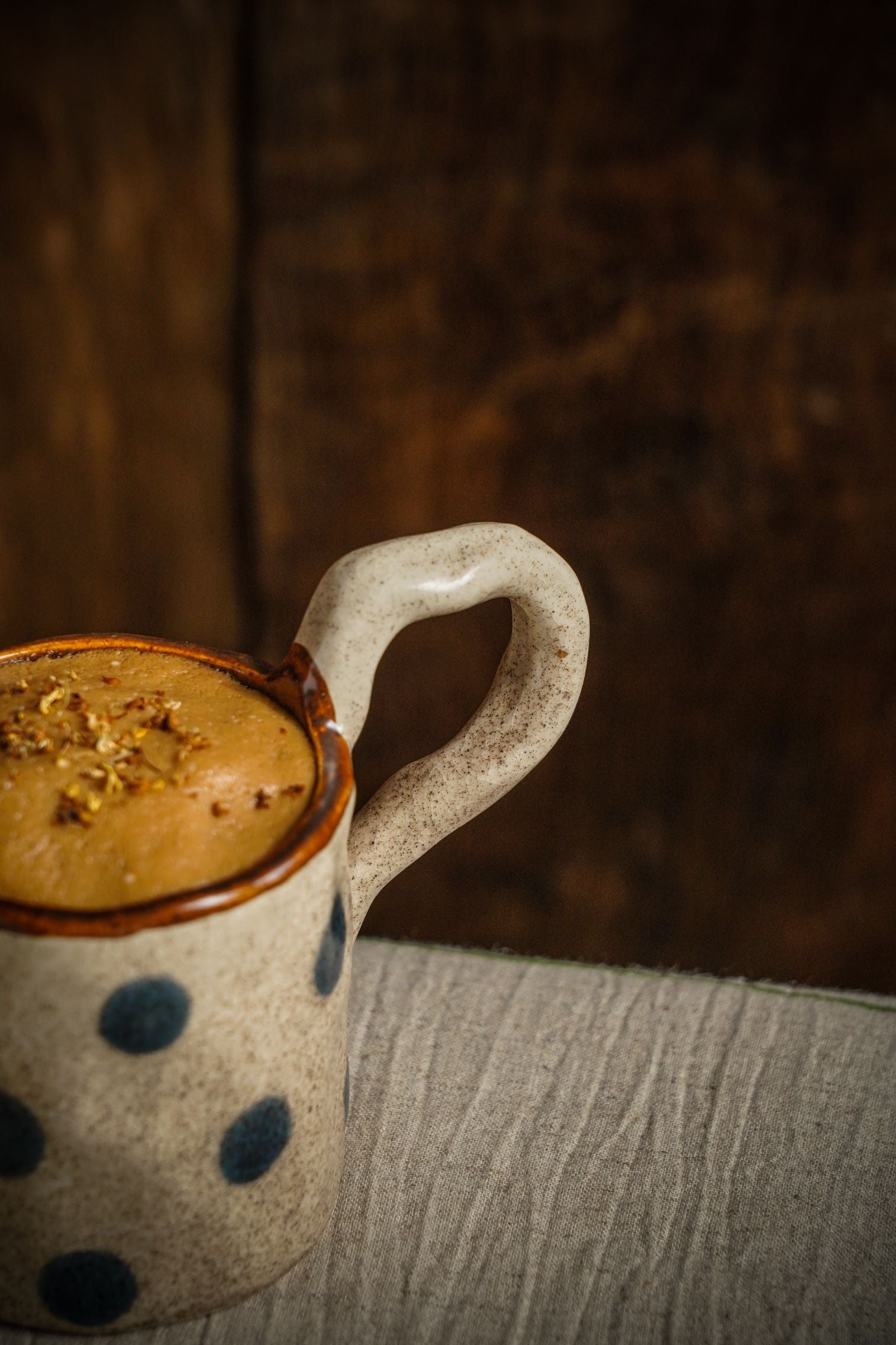 Polka Dot Rustic Ceramic Mug