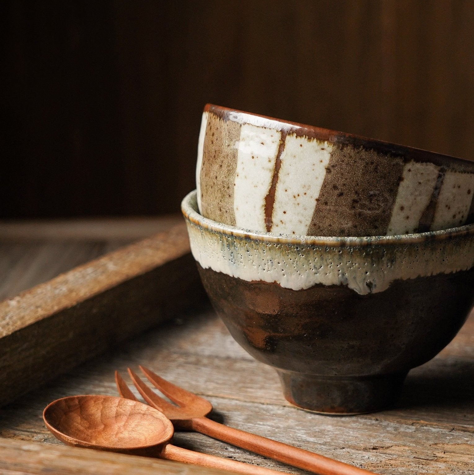 Ten Grass & White Flow Two Bowl Set