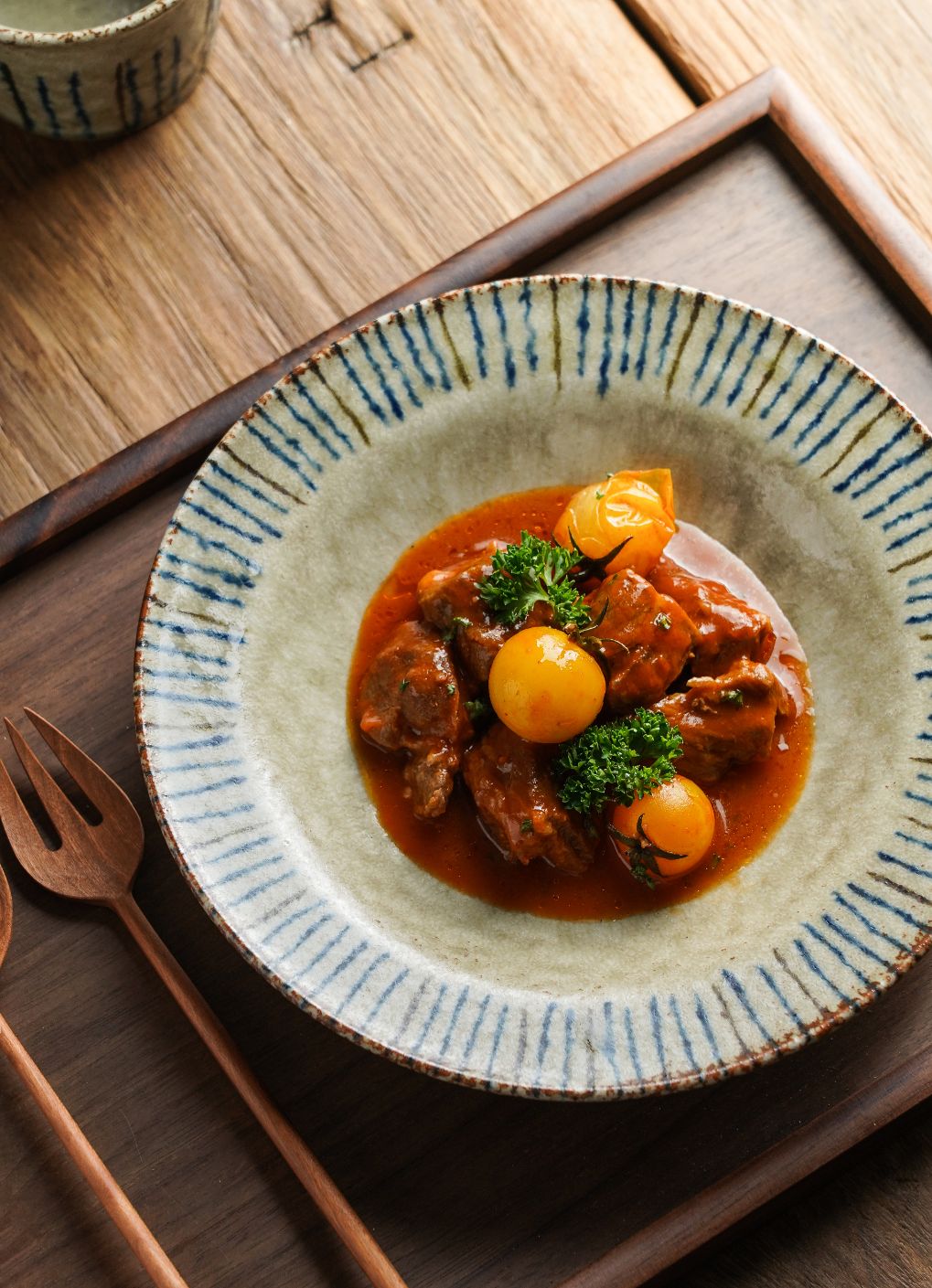 Hand-Glazed Ten Grass Cup & Plate Set