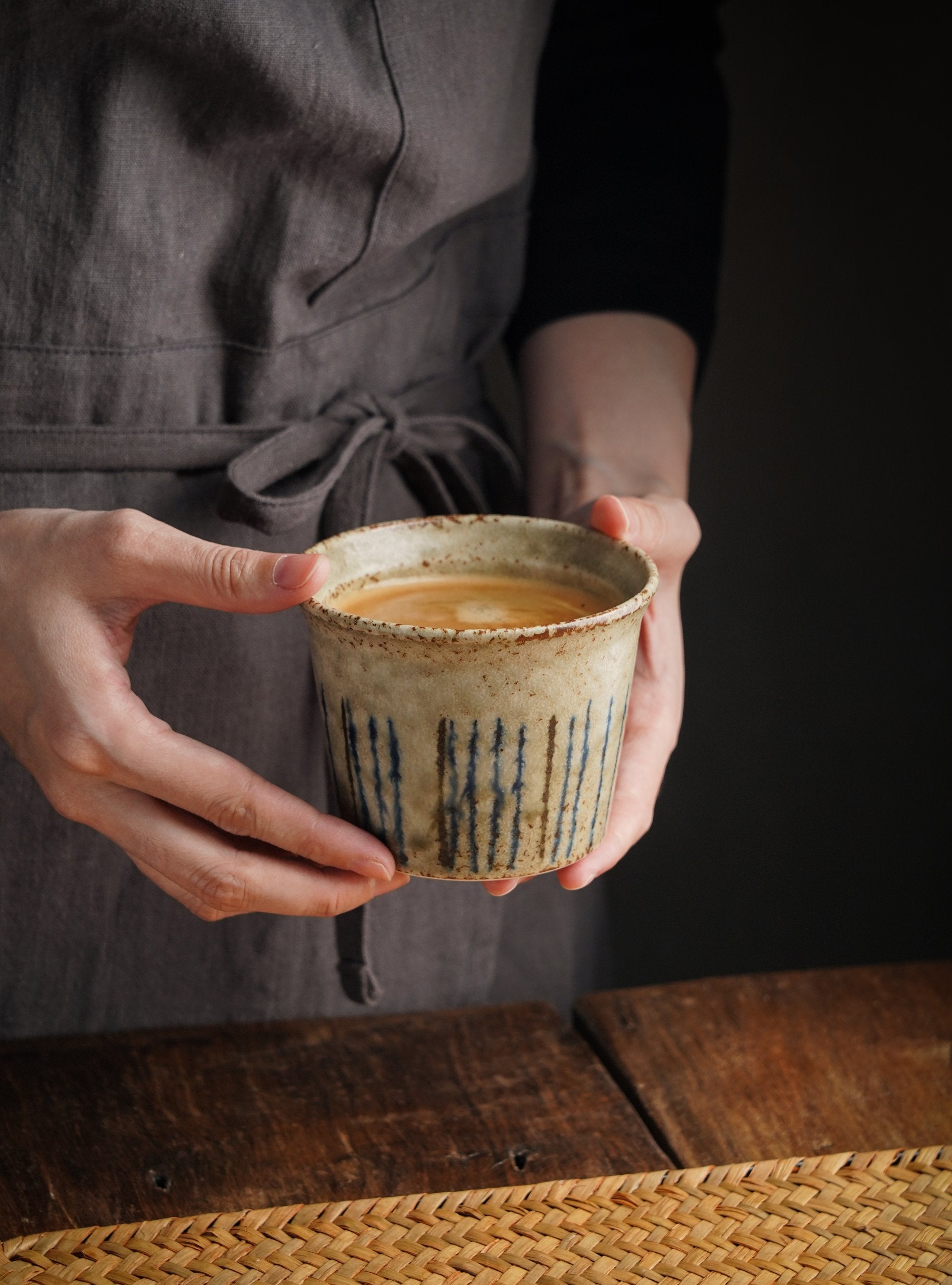 Hand-Glazed Pine Needle Cup