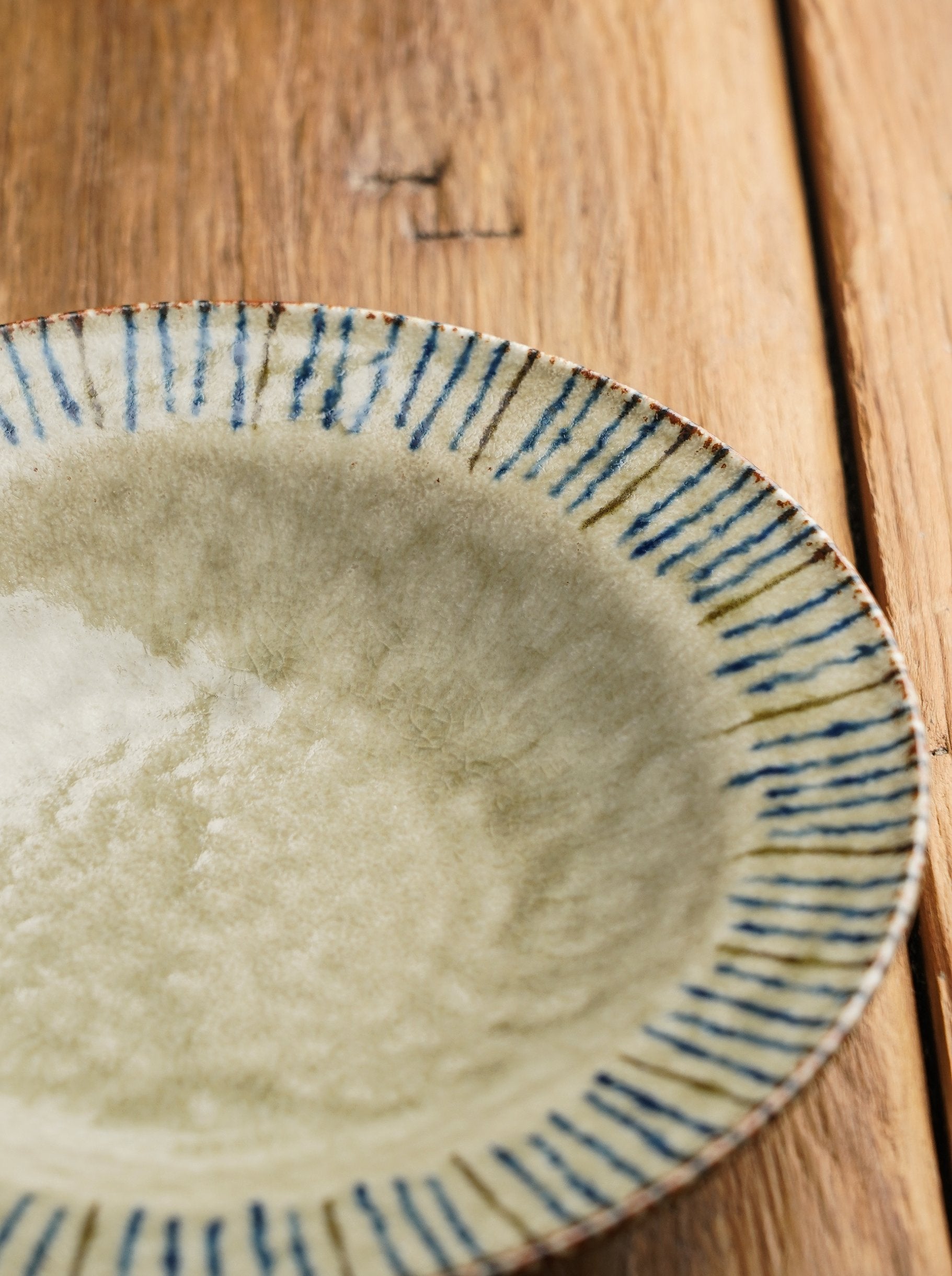 Hand-Glazed Pine Needle Deep Plate