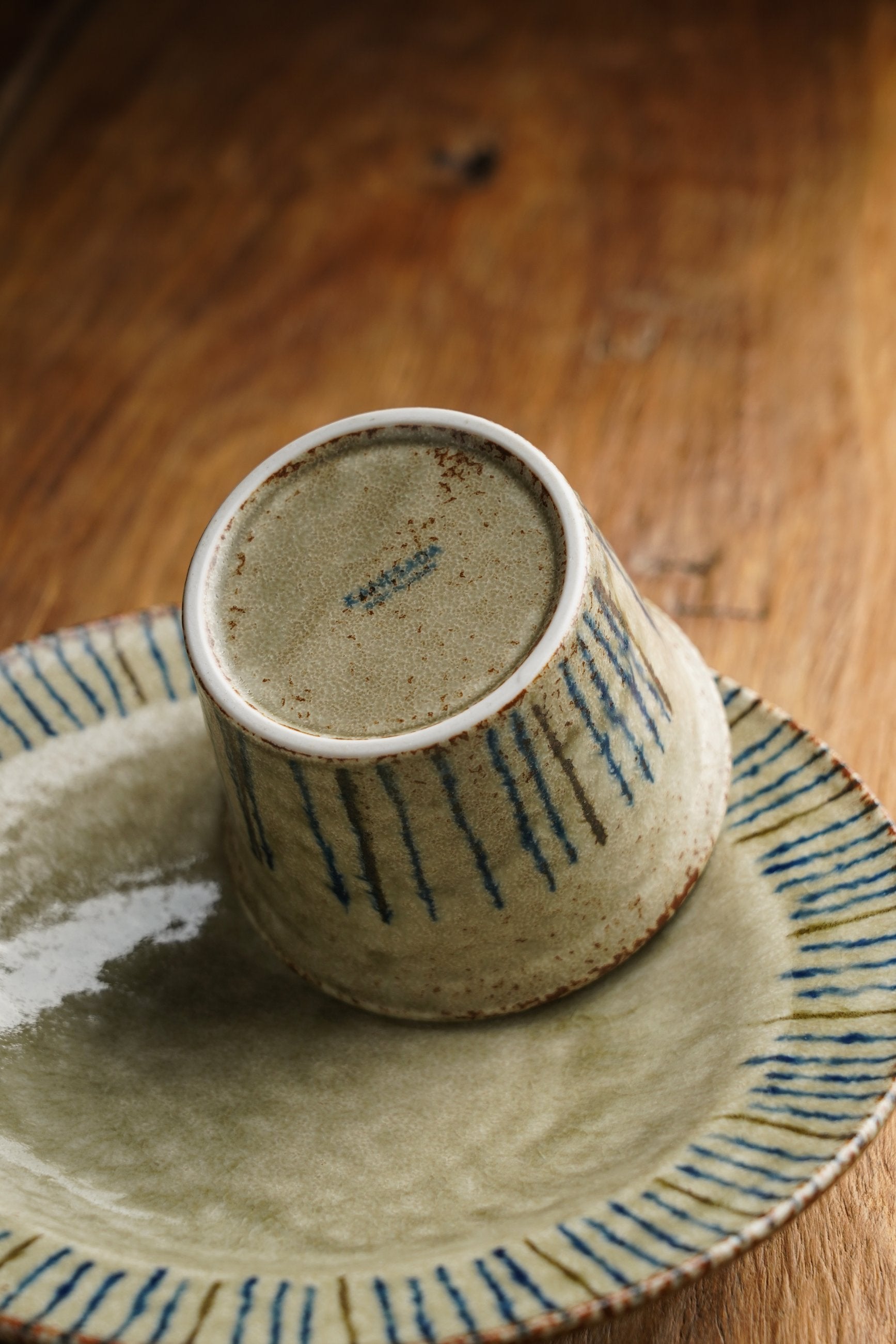 Hand-Glazed Pine Needle Cup