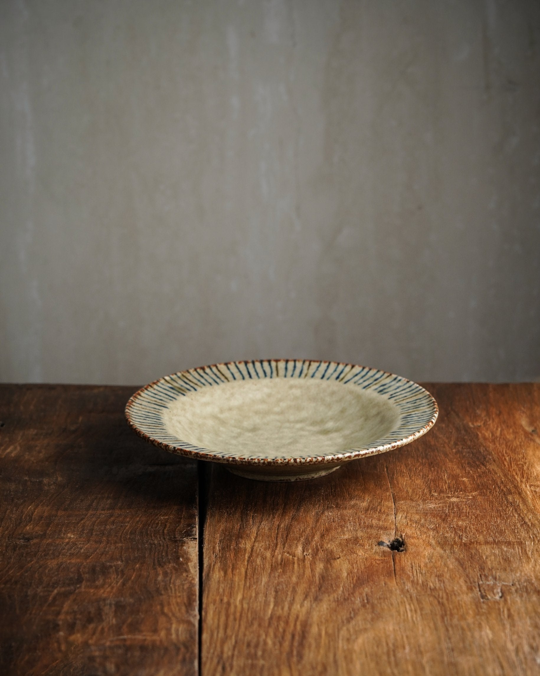 Hand-Glazed Pine Needle Deep Plate