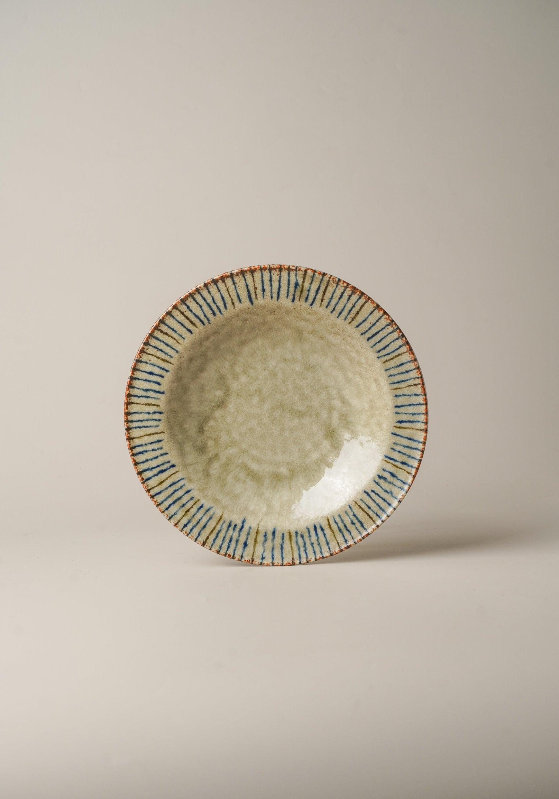 Hand-Glazed Pine Needle Deep Plate