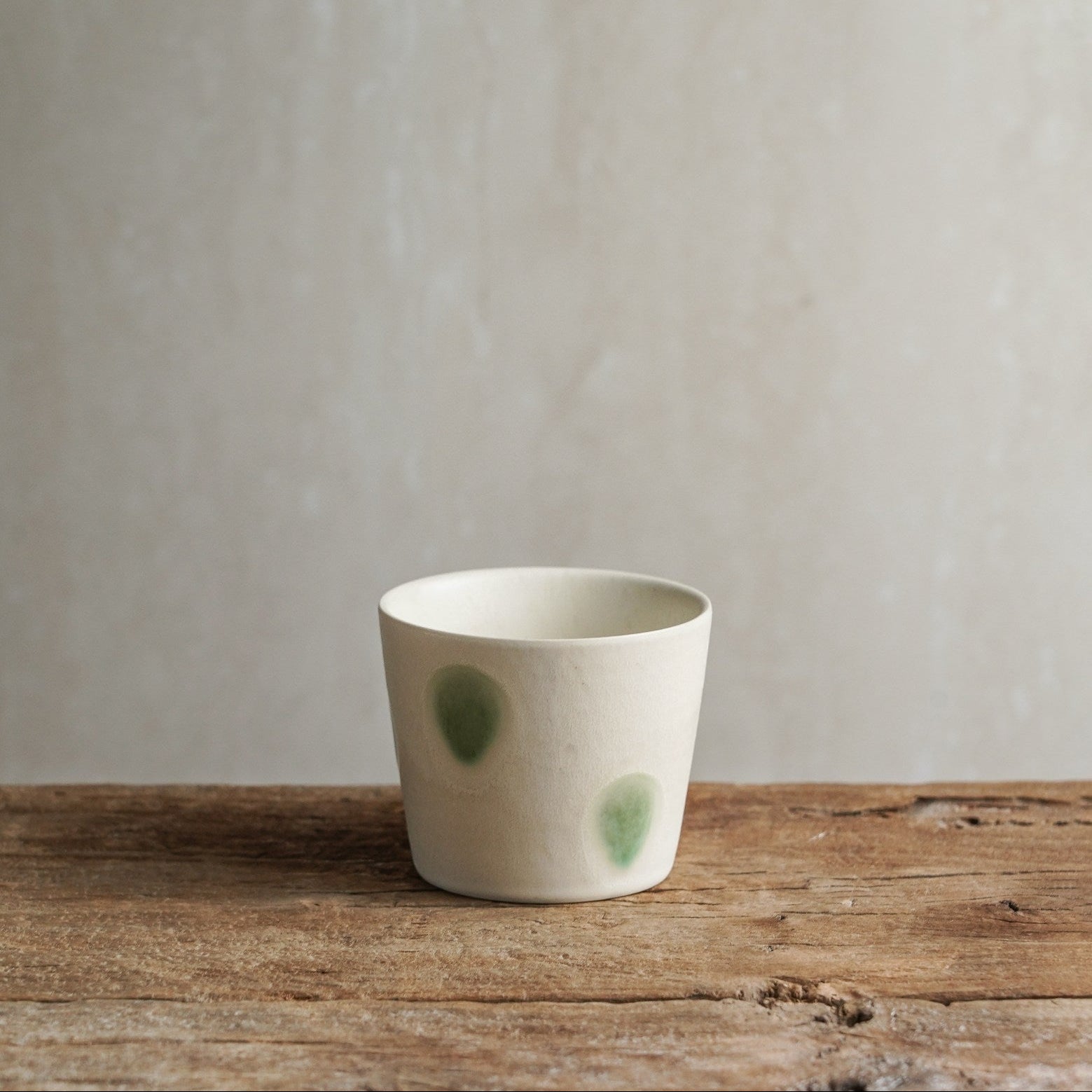 Hand-Glazed Moss Dot Cup