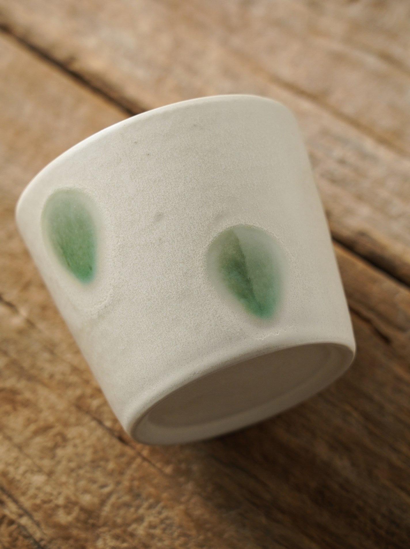 Hand-Glazed Moss Dot Cup