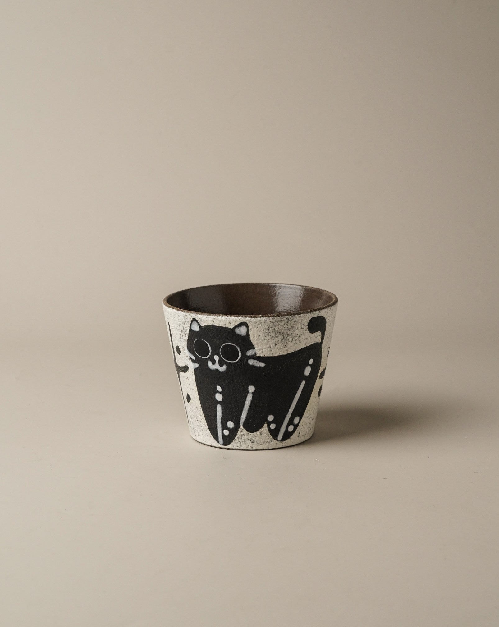 Hand-Glazed Black Cat Cup
