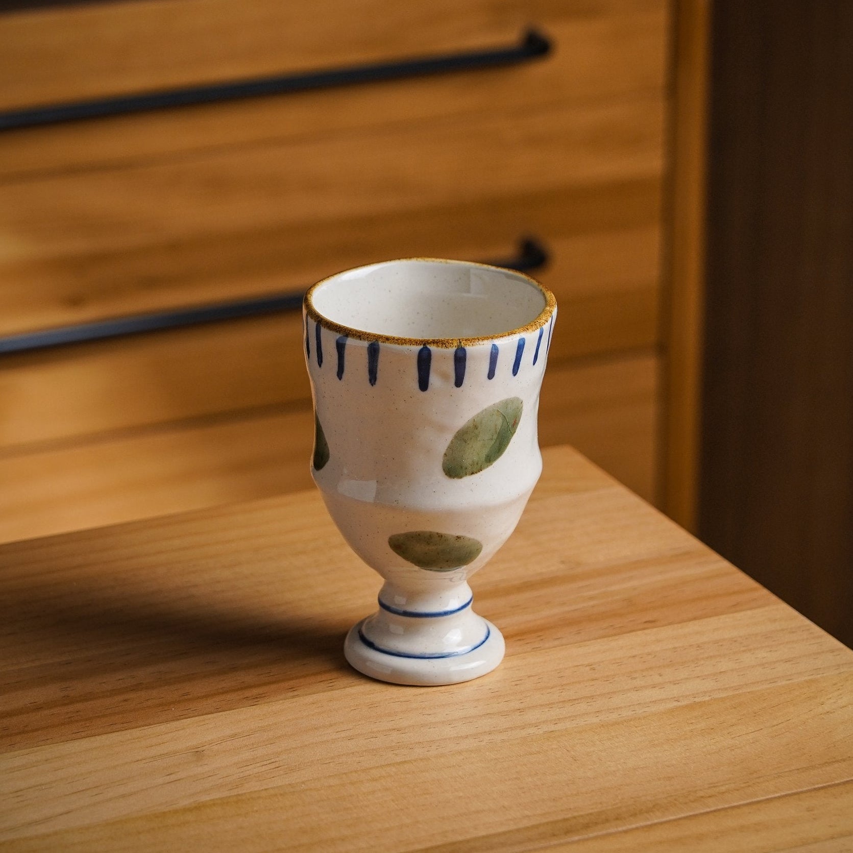 Olive Motif Tall Cup