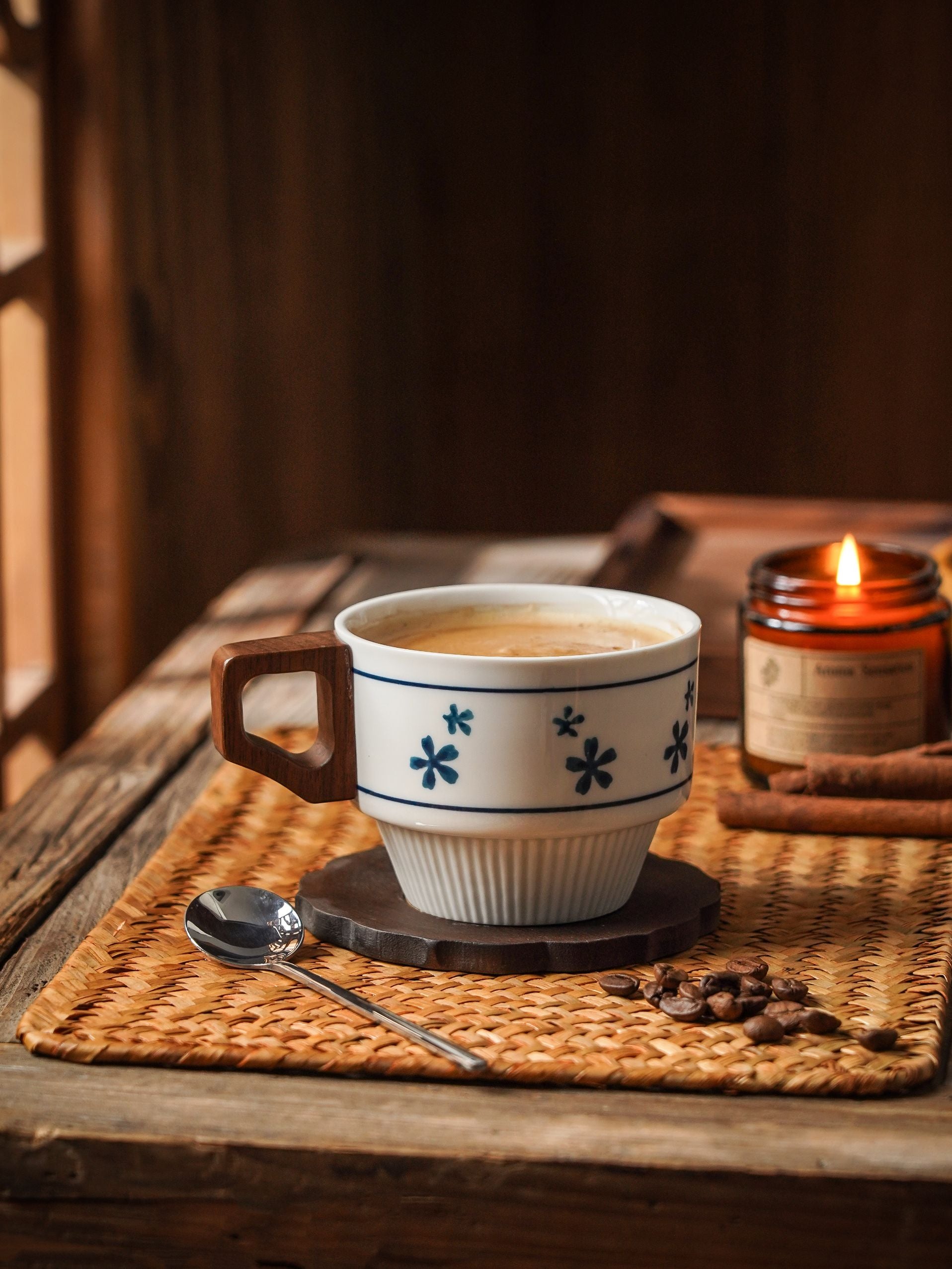 Coffee Mug with Wooden Handle