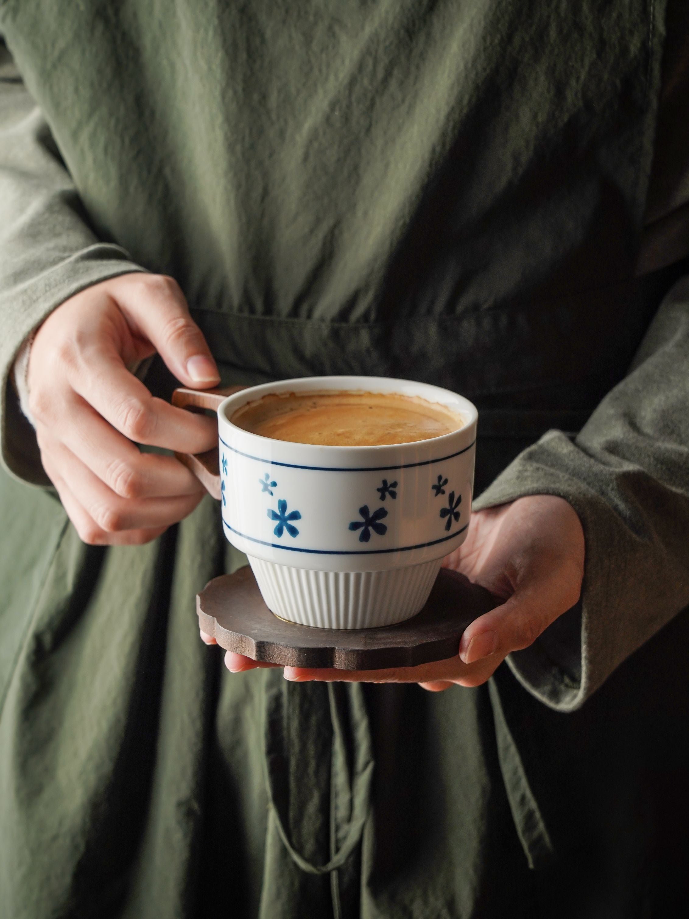 Coffee Mug with Wooden Handle
