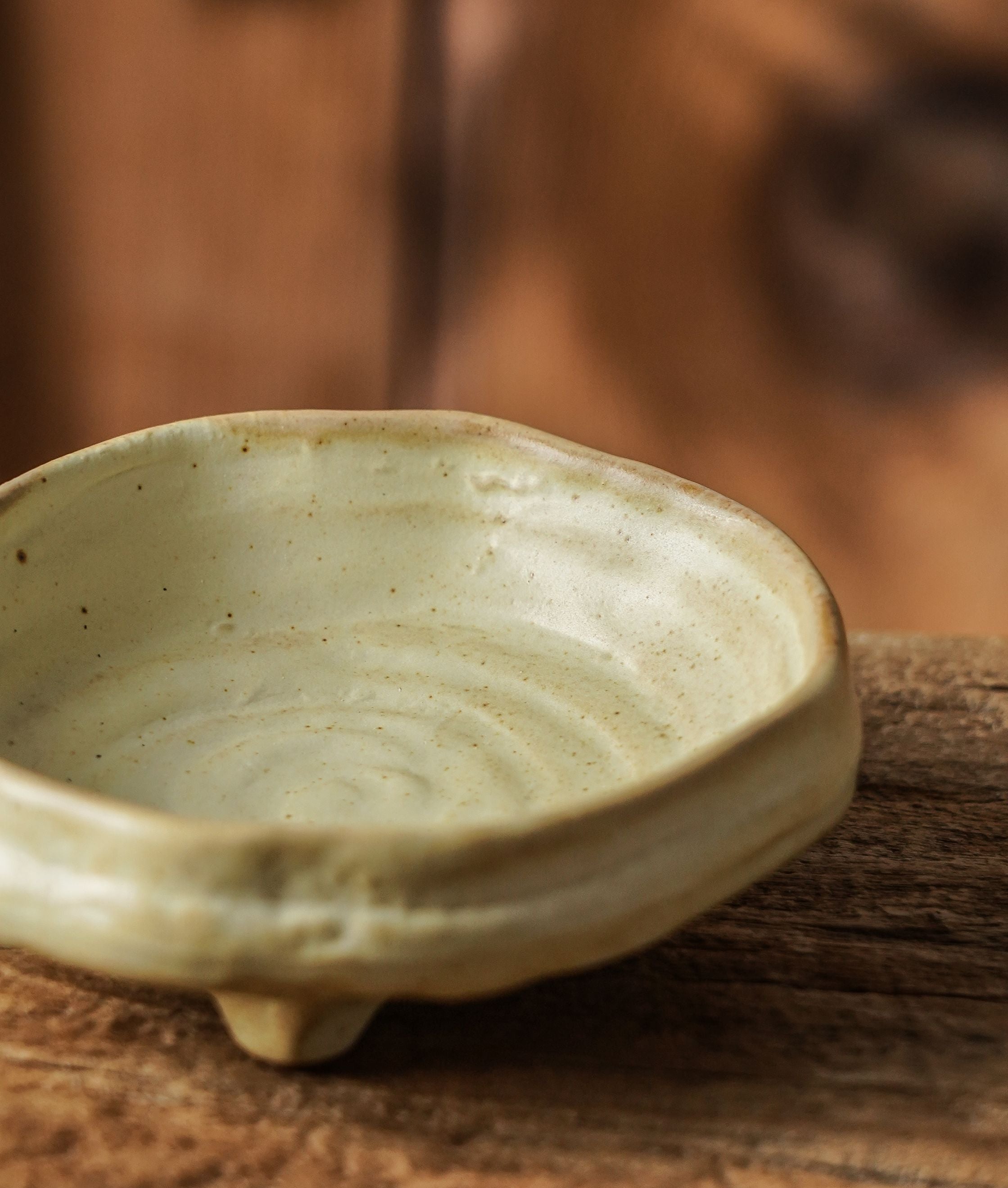 Footed Stoneware Side Bowl