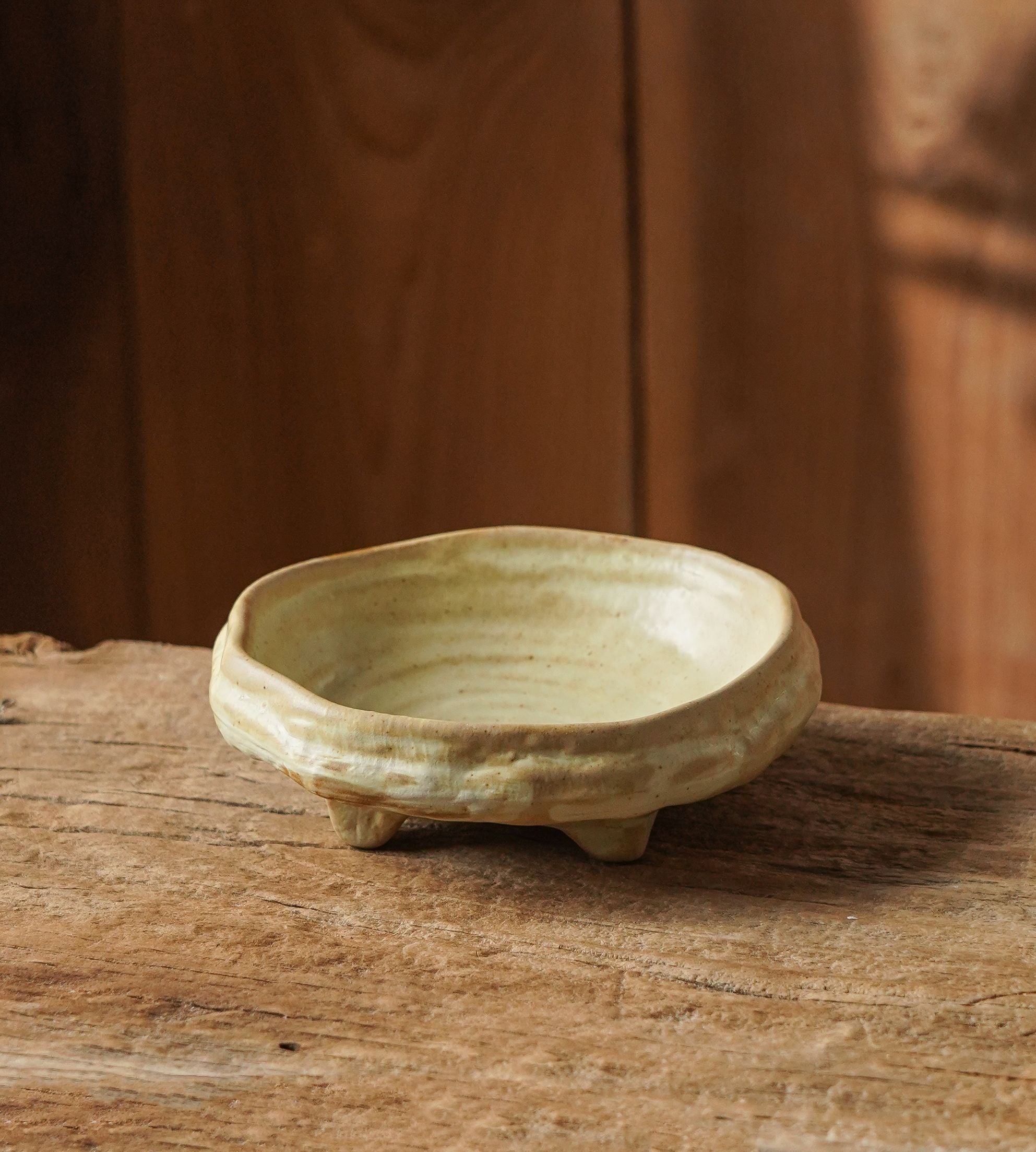 Footed Stoneware Side Bowl