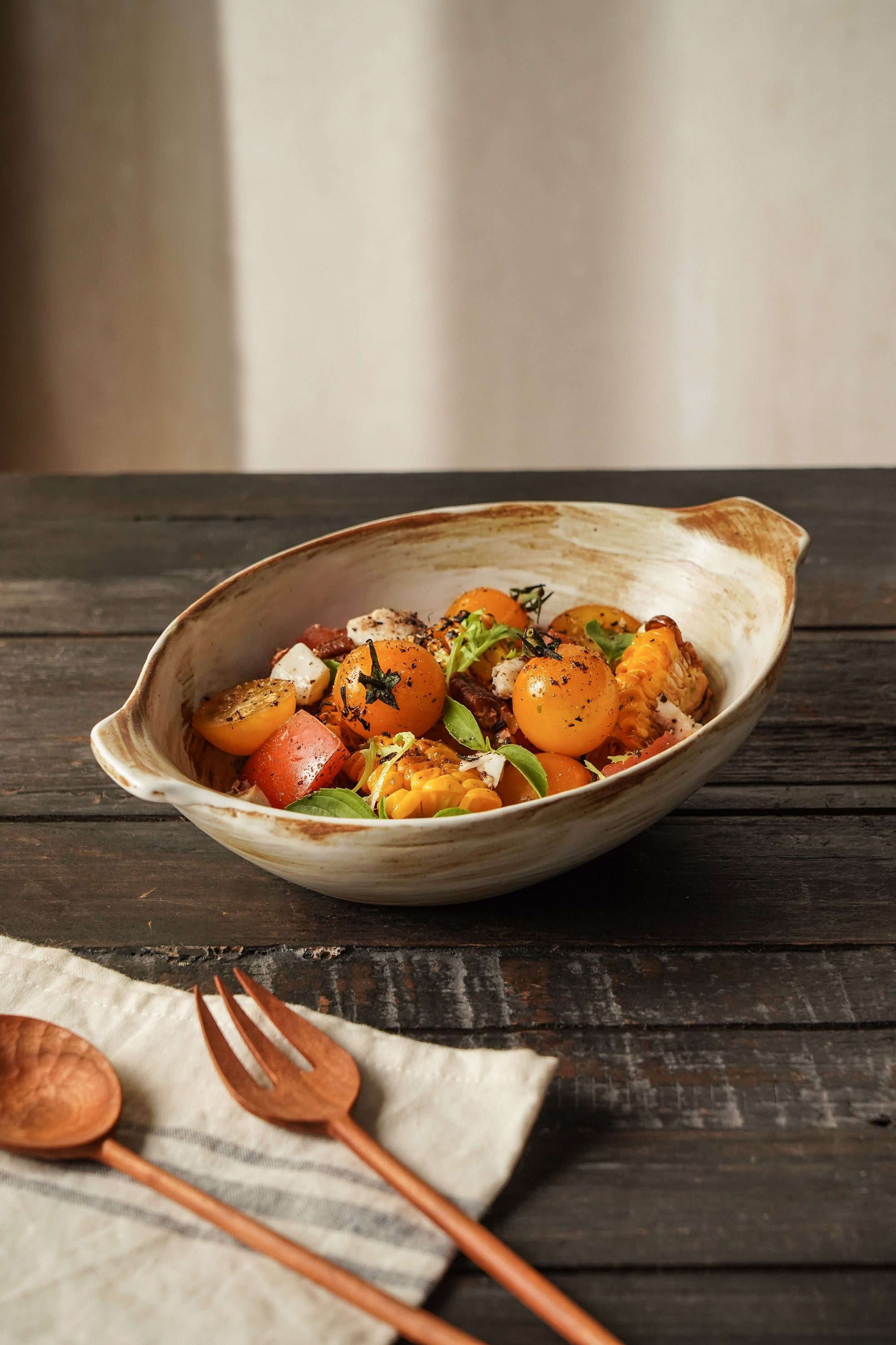 Kiln-Glazed Stoneware Serving Bowl