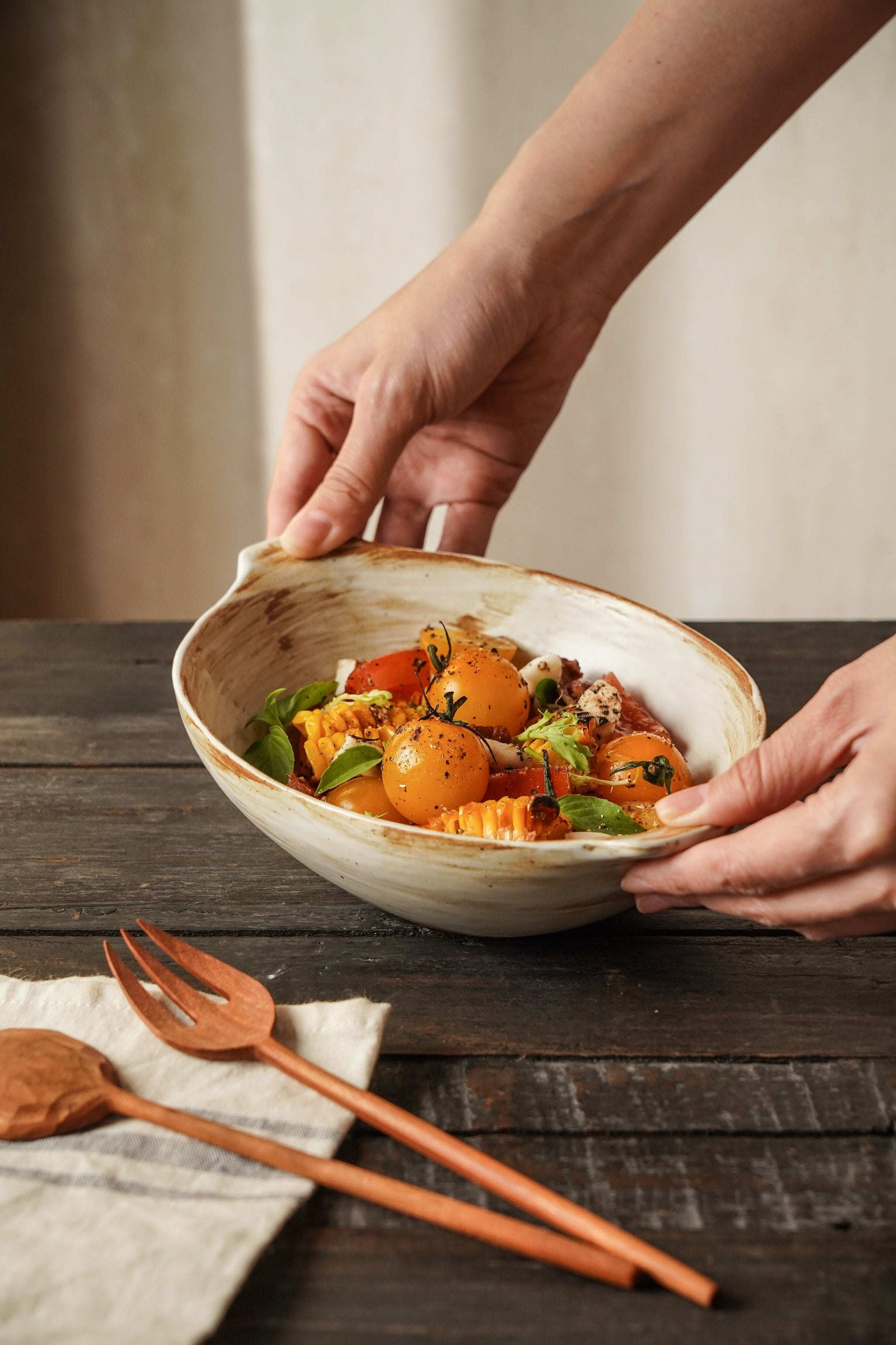 Kiln-Glazed Stoneware Serving Bowl