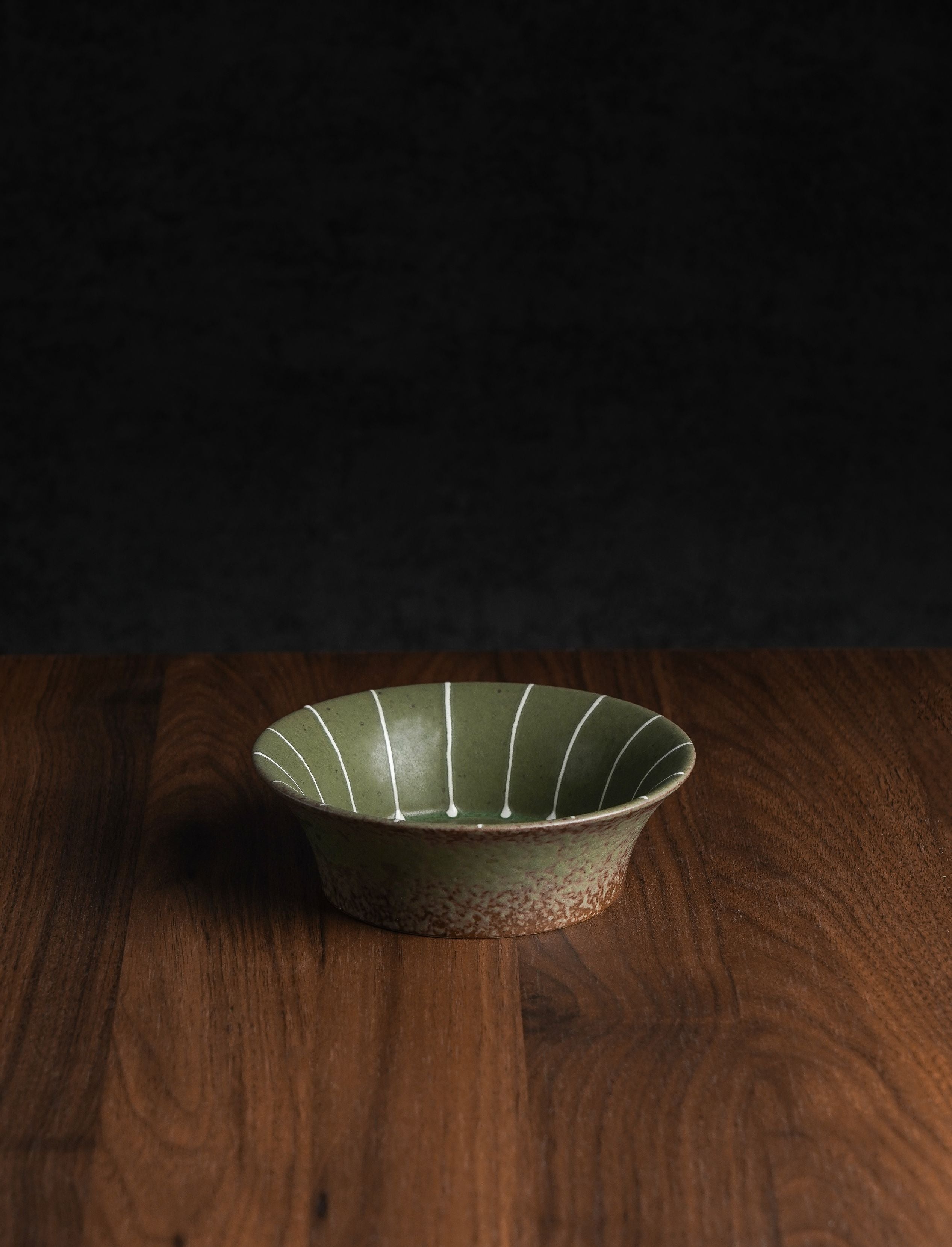 Glazed Ribbed Stoneware Bowl