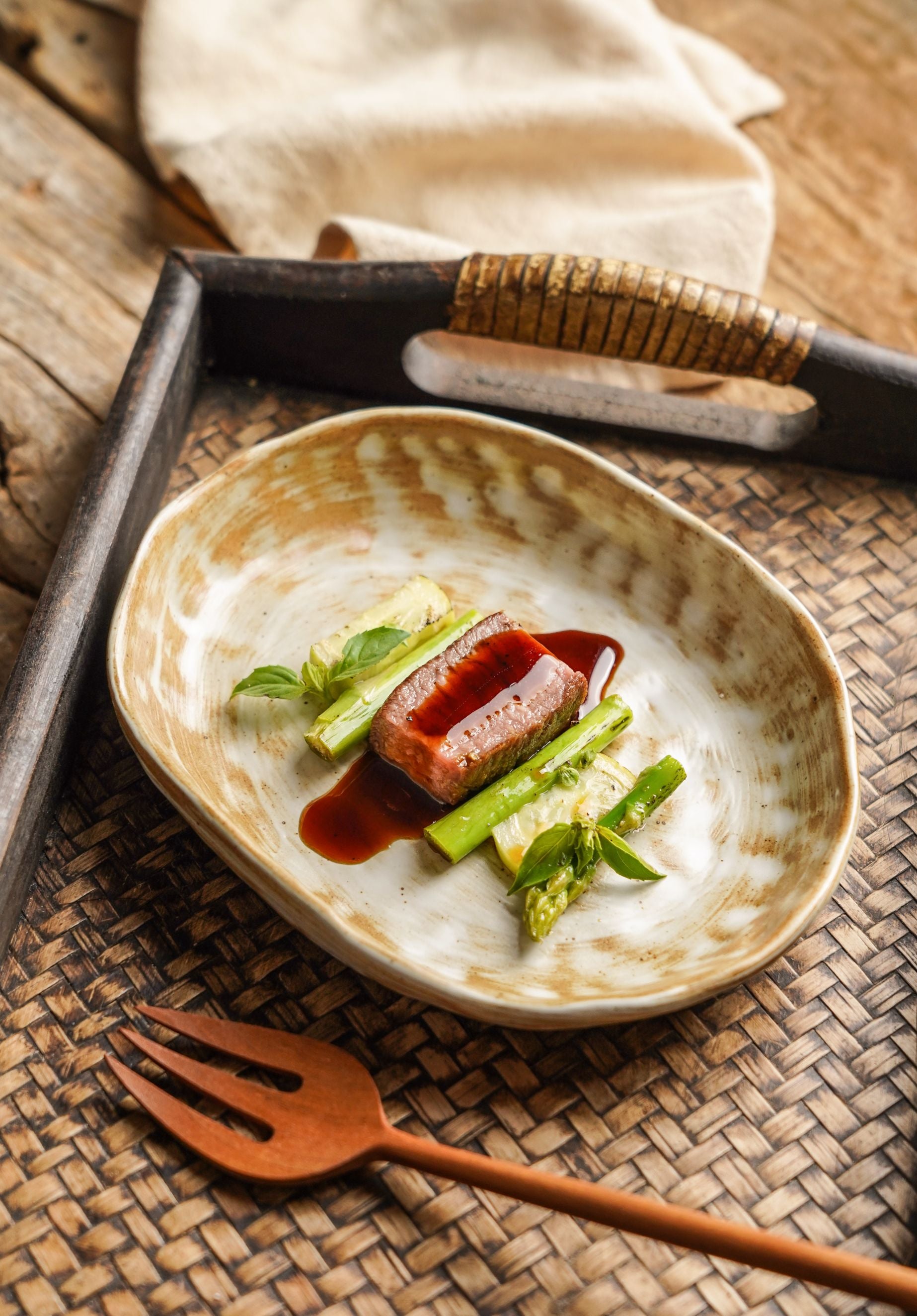 Rustic Oval Stoneware Serving Plate