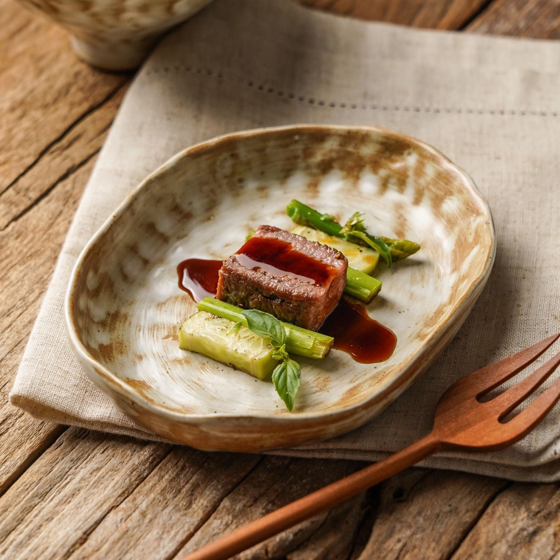 Rustic Oval Stoneware Serving Plate