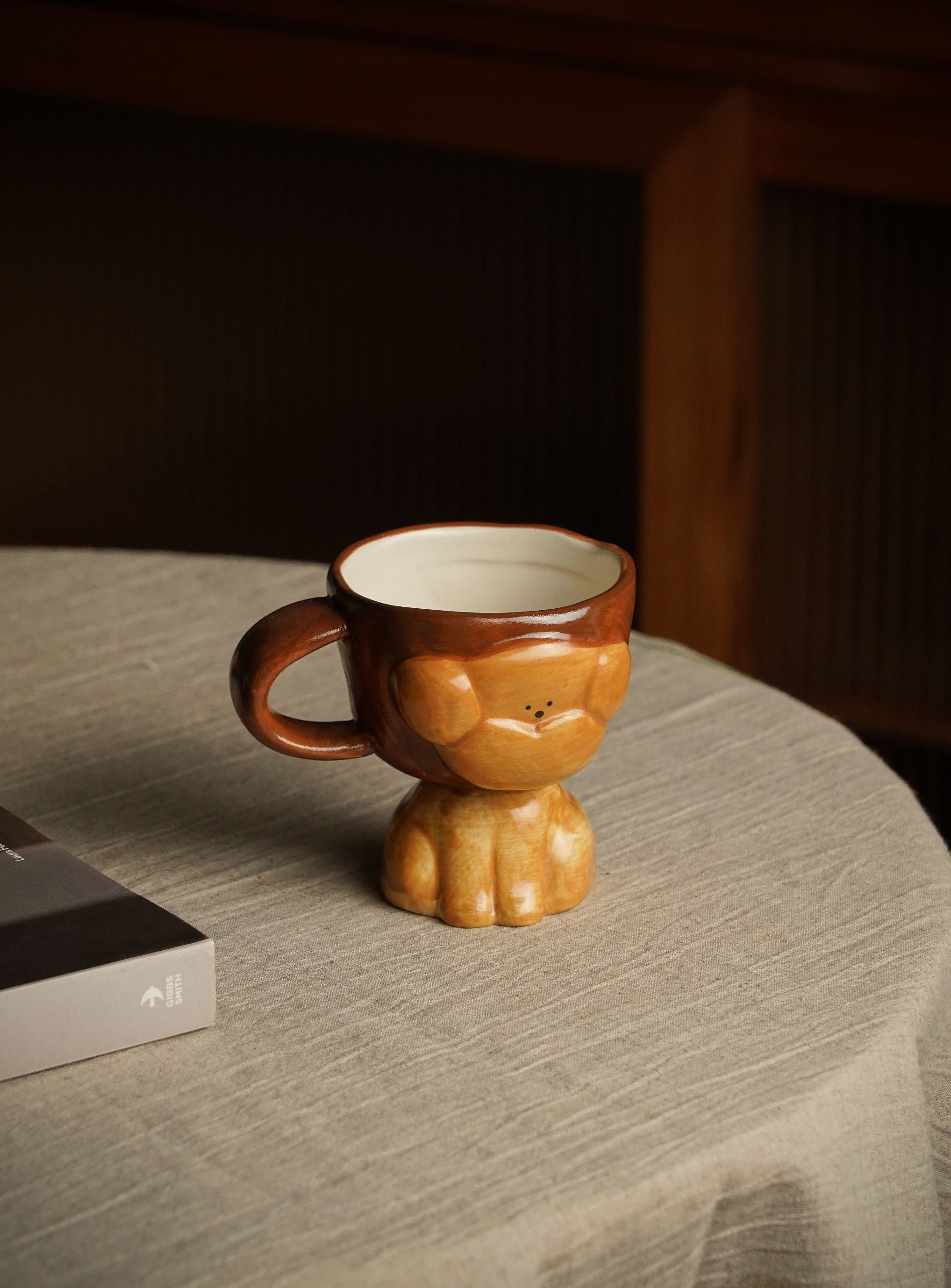 Sculptural Dog Stoneware Coffee Cup