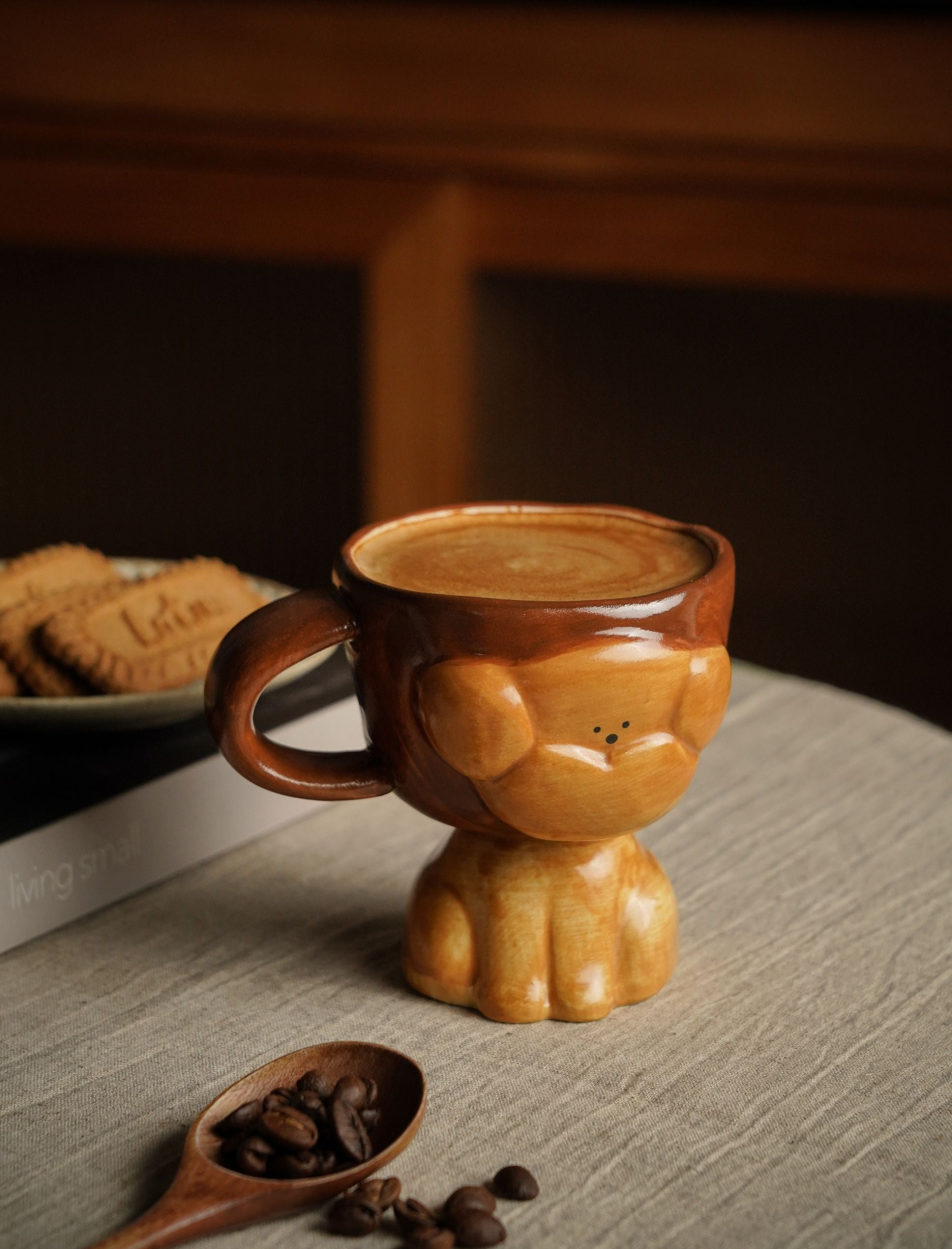 Sculptural Dog Stoneware Coffee Cup