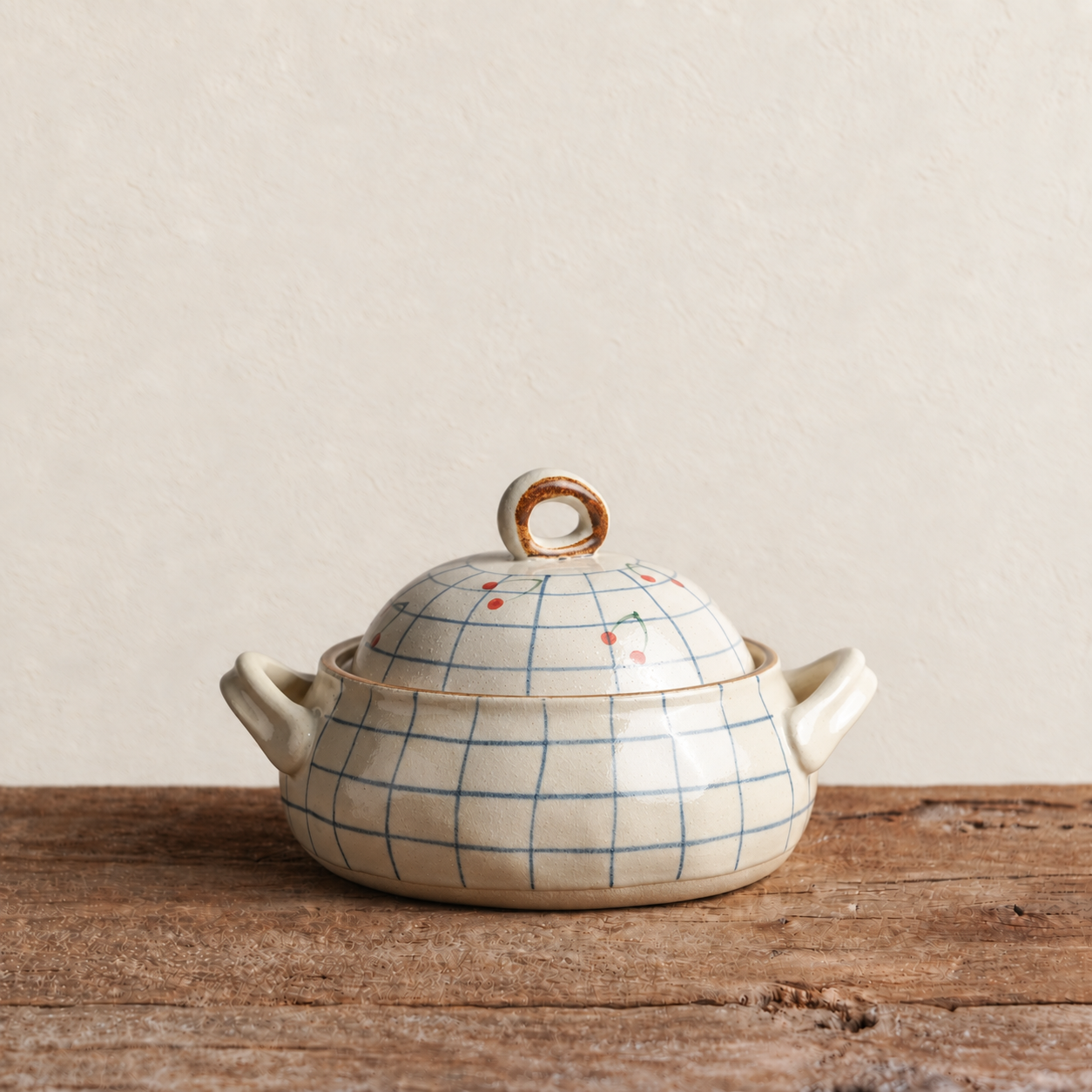 Kiln-Glazed Stoneware Covered Pot